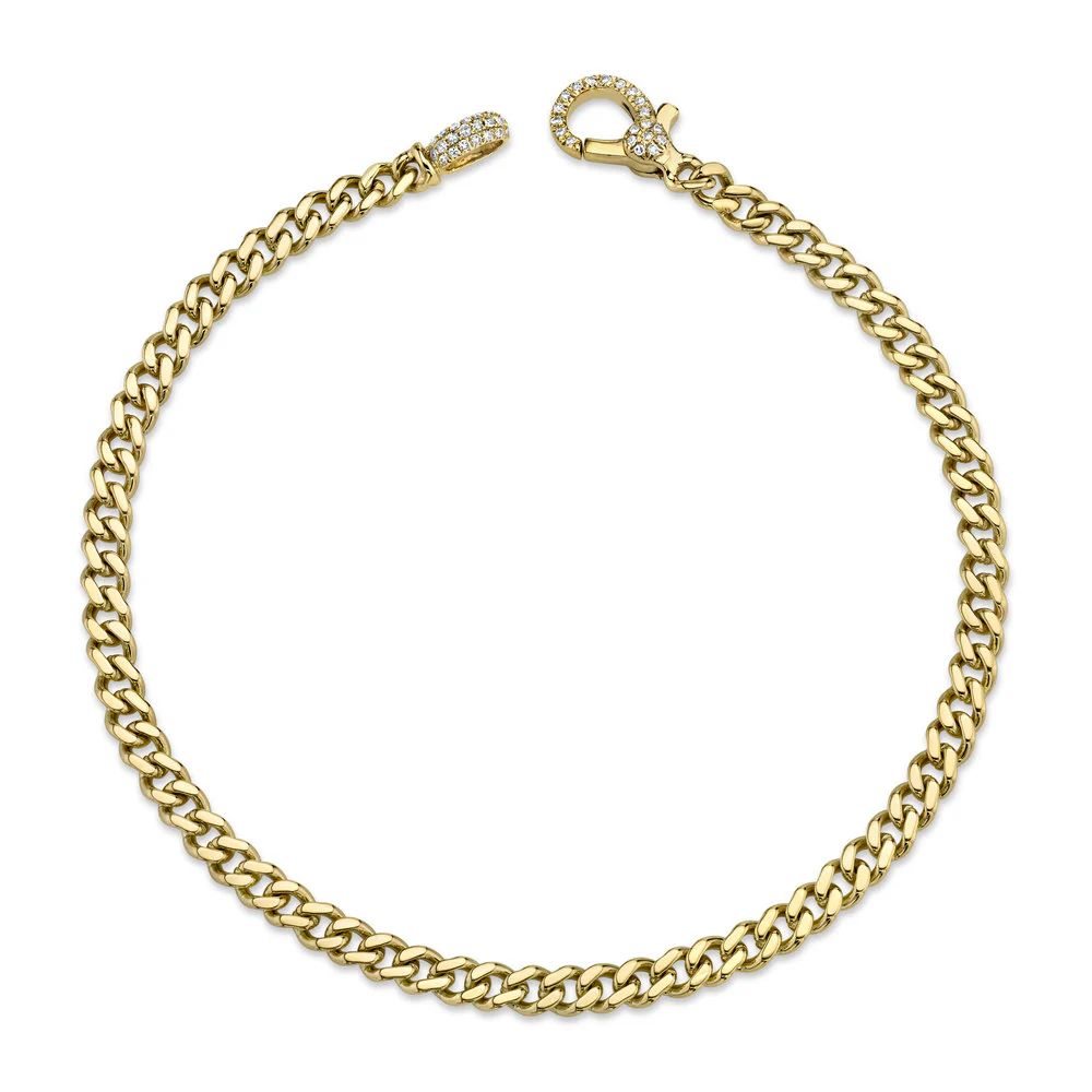 MEN'S SOLID GOLD BABY FLAT LINK BRACELET - Image 4