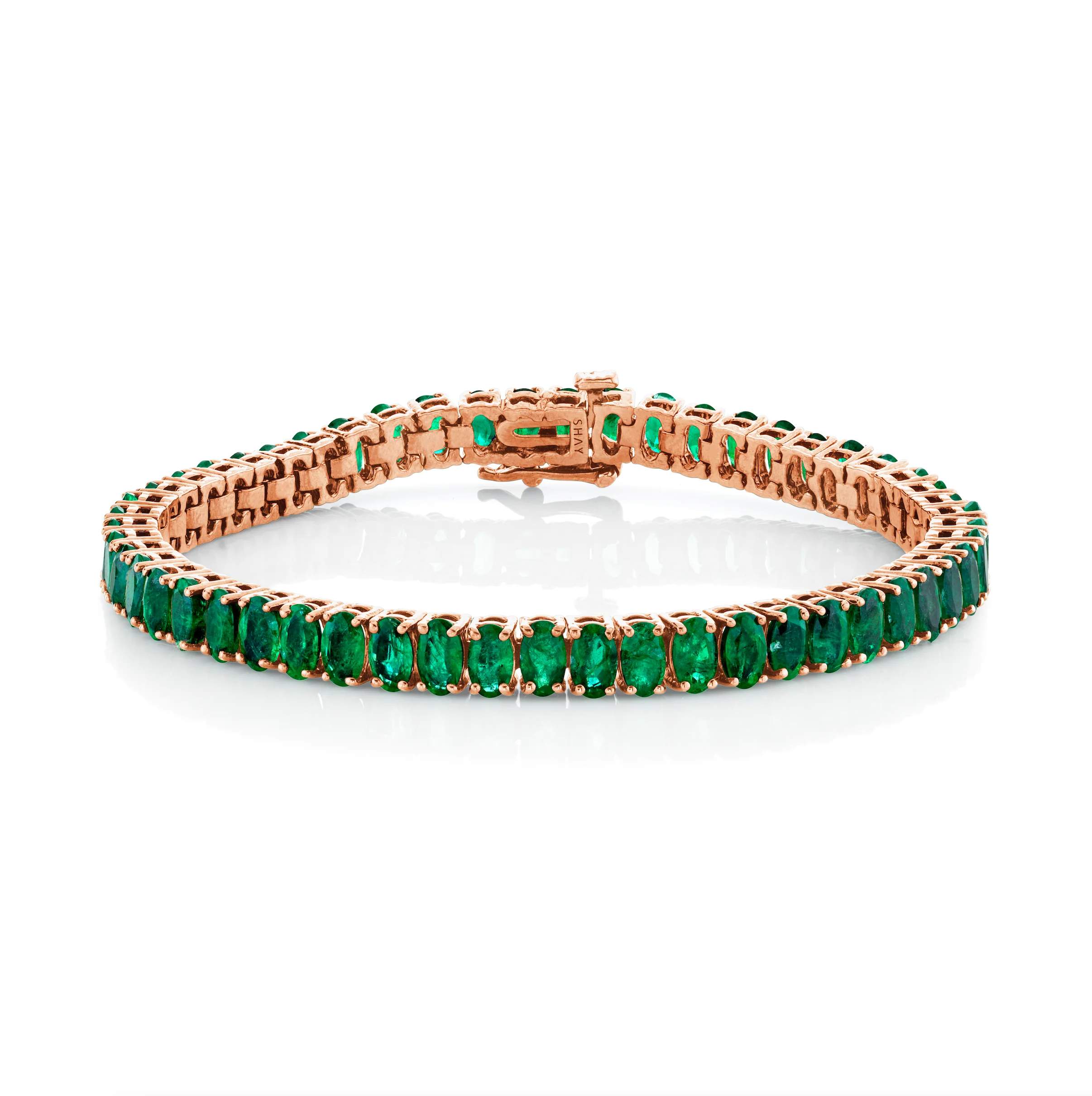 COLOMBIAN EMERALD OVAL TENNIS BRACELET - Image 3