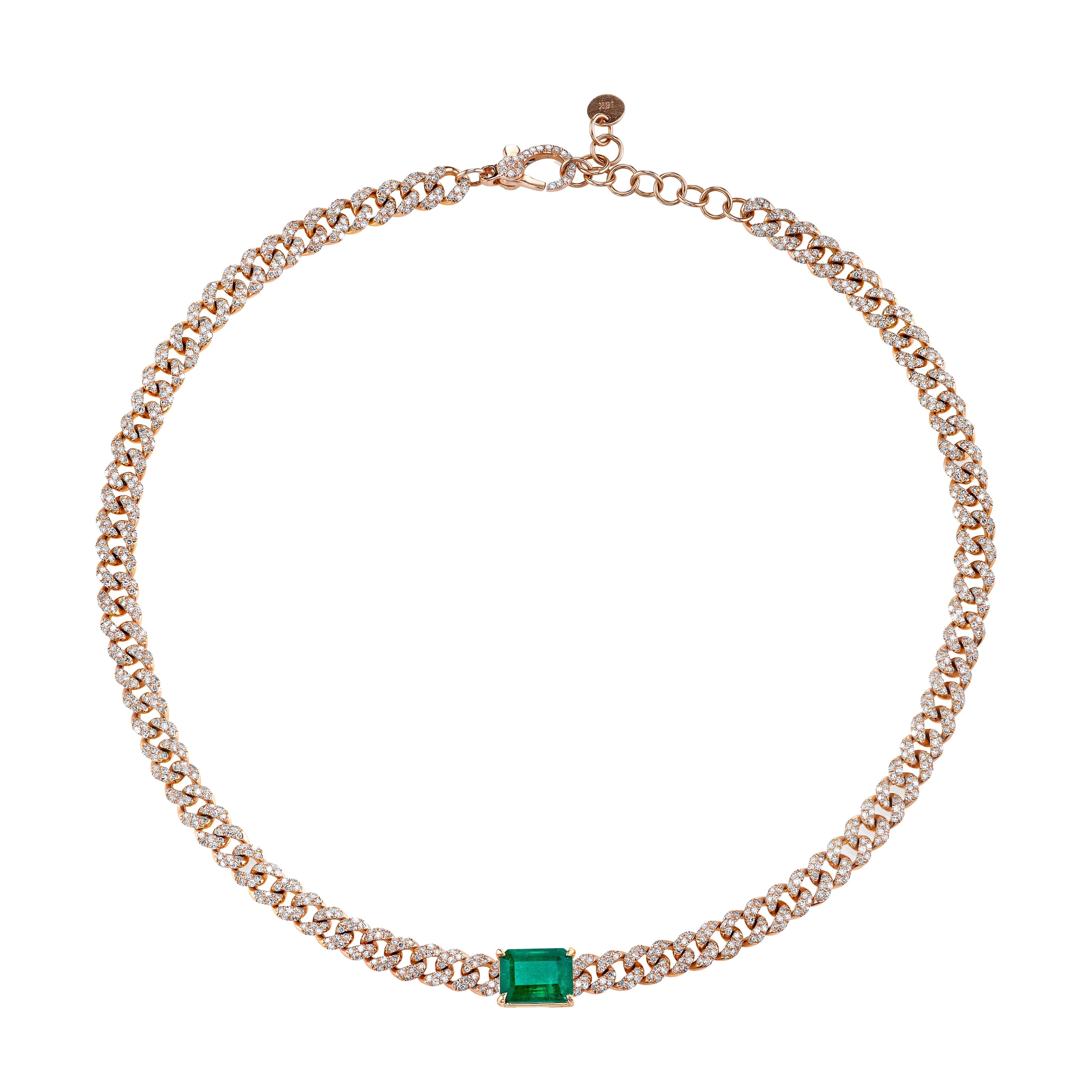 EMERALD PENDANT LINK NECKLACE - Image 3