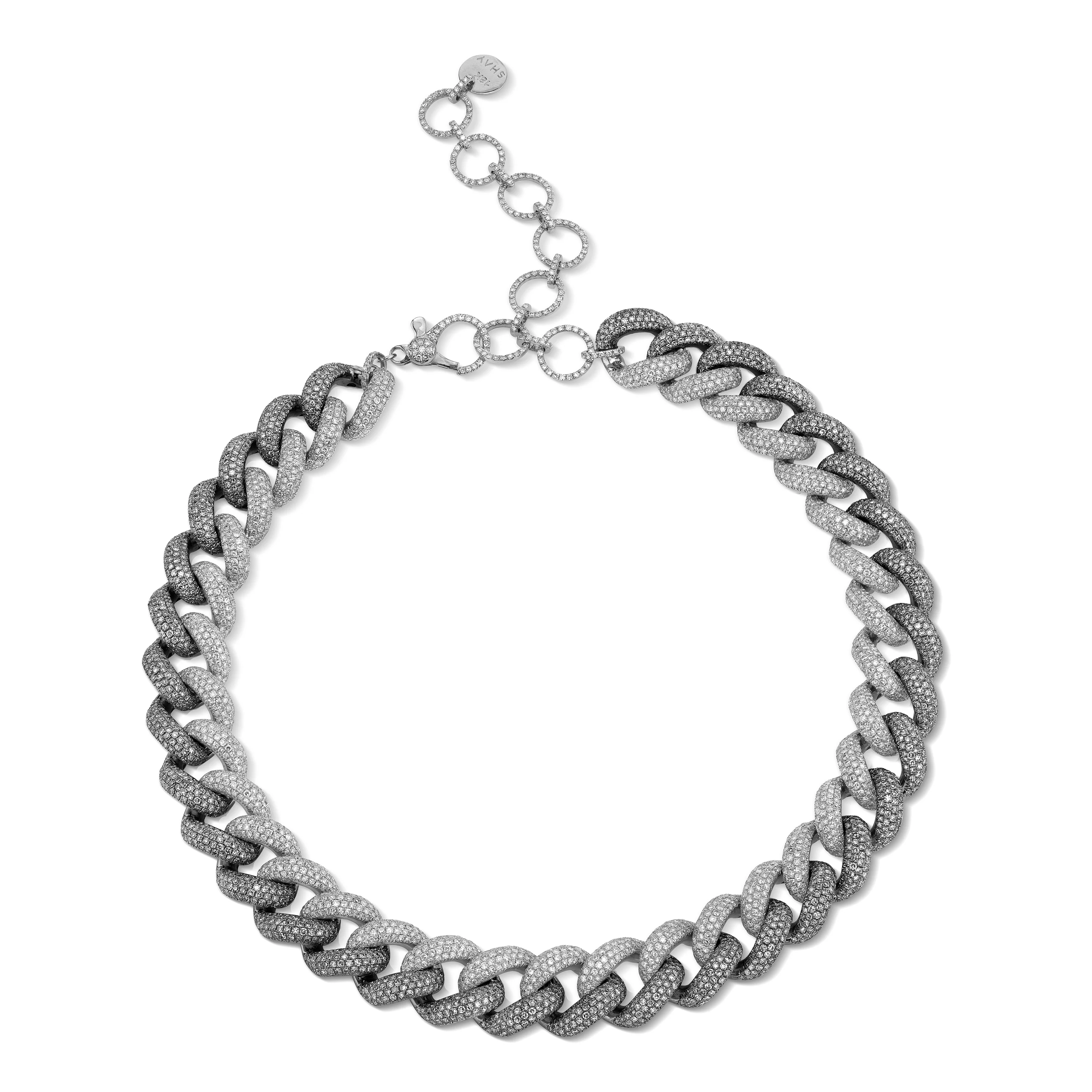DIAMOND TWO-TONE JUMBO PAVE LINK NECKLACE - Image 4
