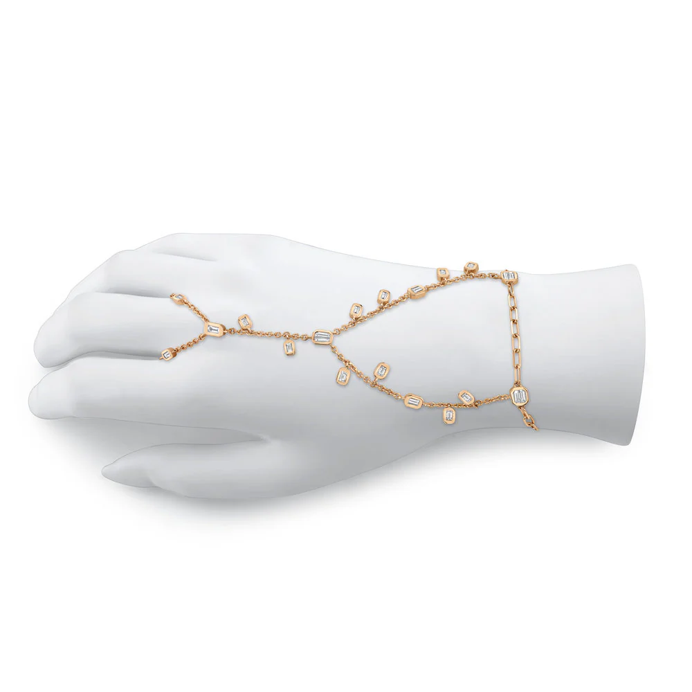 DIAMOND BAGUETTE DROP HAND CHAIN - Image 3