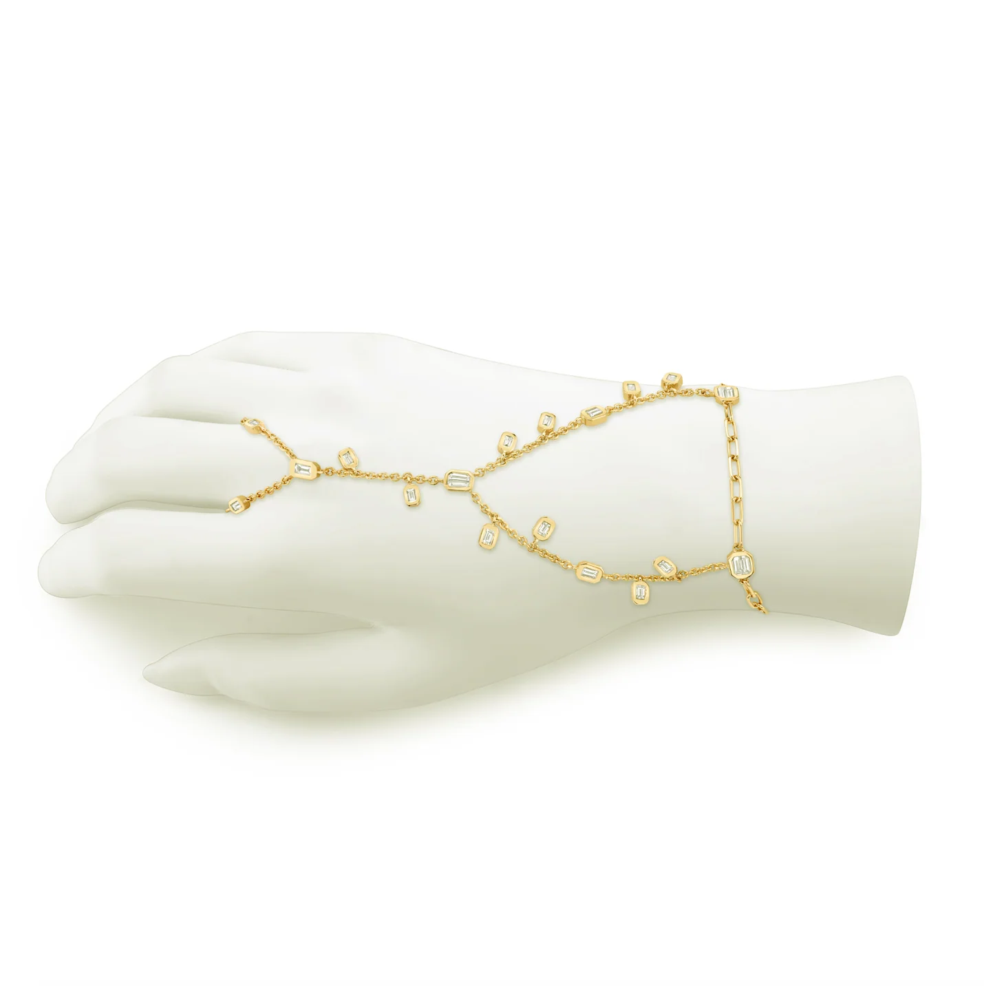 DIAMOND BAGUETTE DROP HAND CHAIN - Image 4