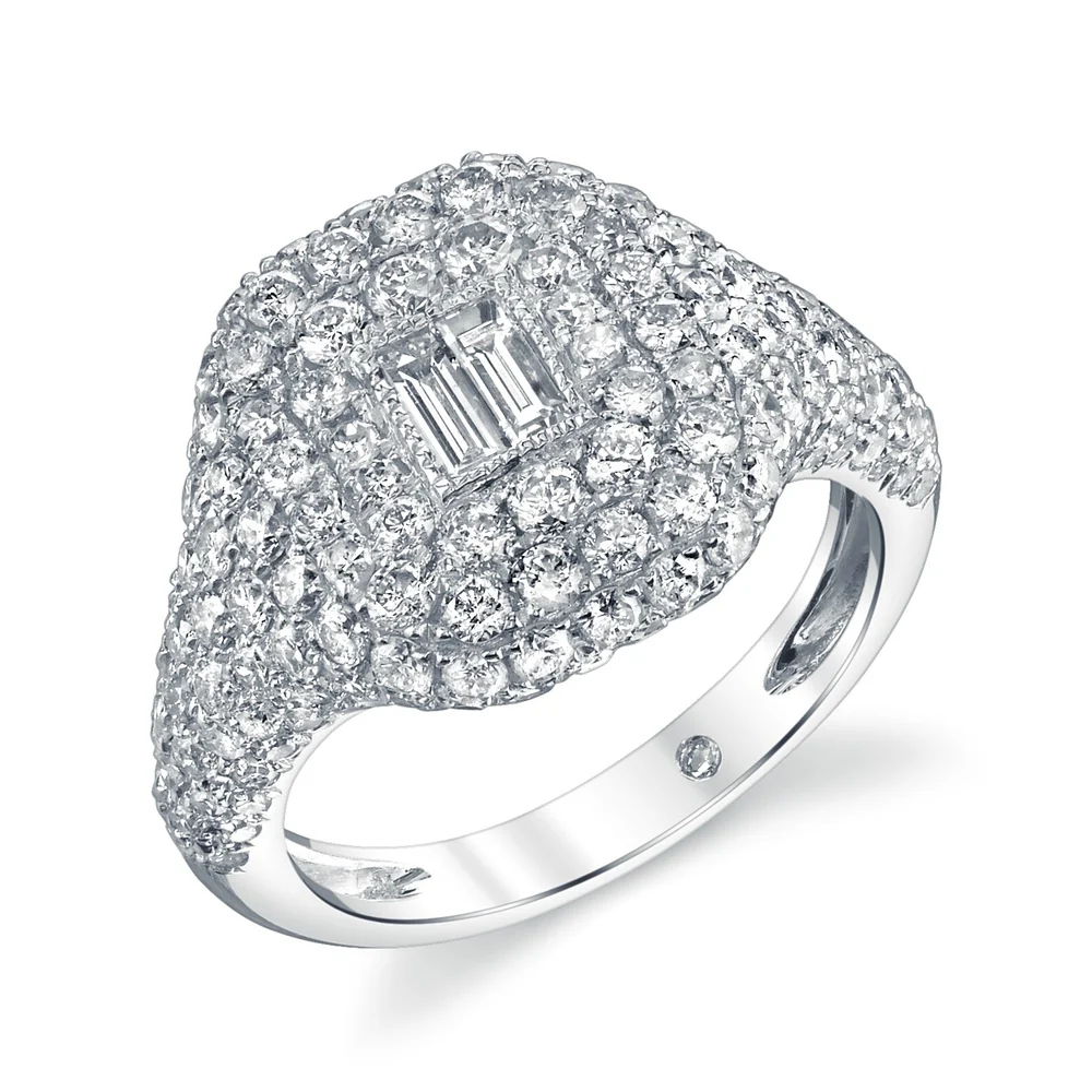 DIAMOND BAGUETTE PAVE PINKY RING - Image 3