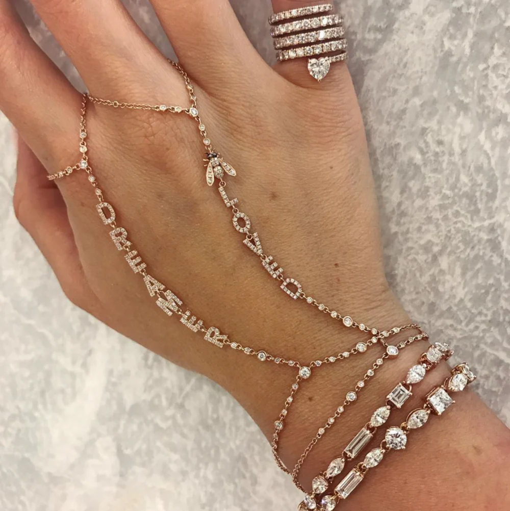 DIAMOND BEE LOVED HAND CHAIN - Image 3