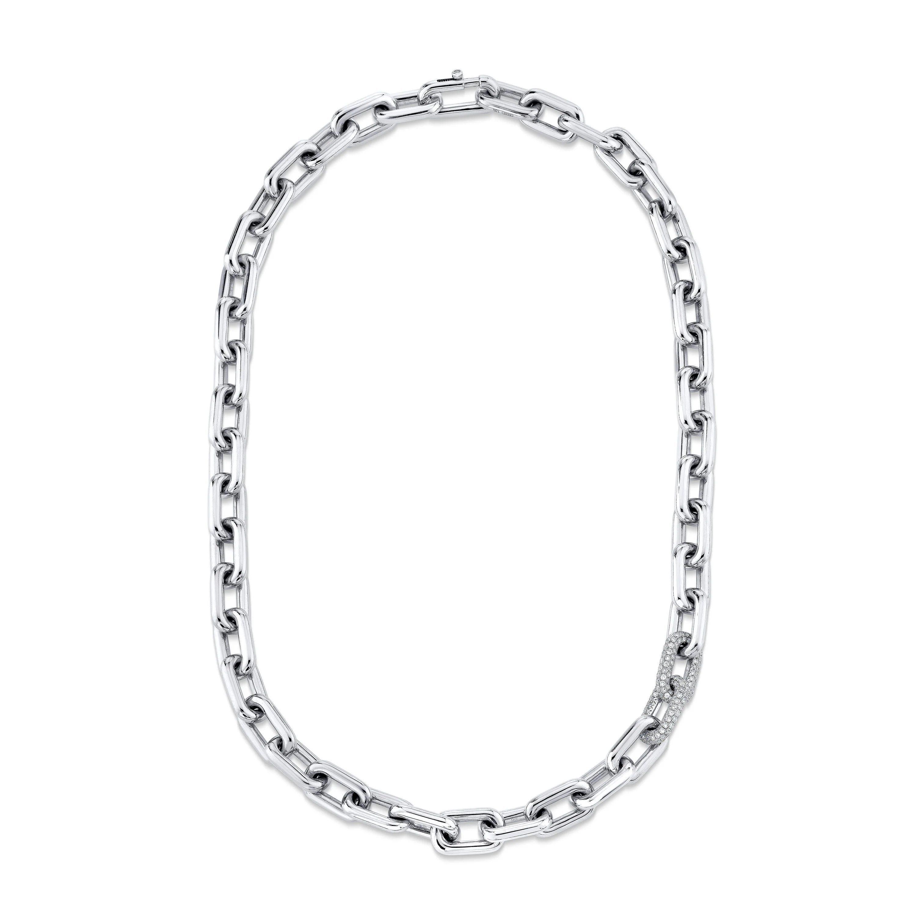 DIAMOND DOUBLE PAVE CABLE LINK NECKLACE - Image 3