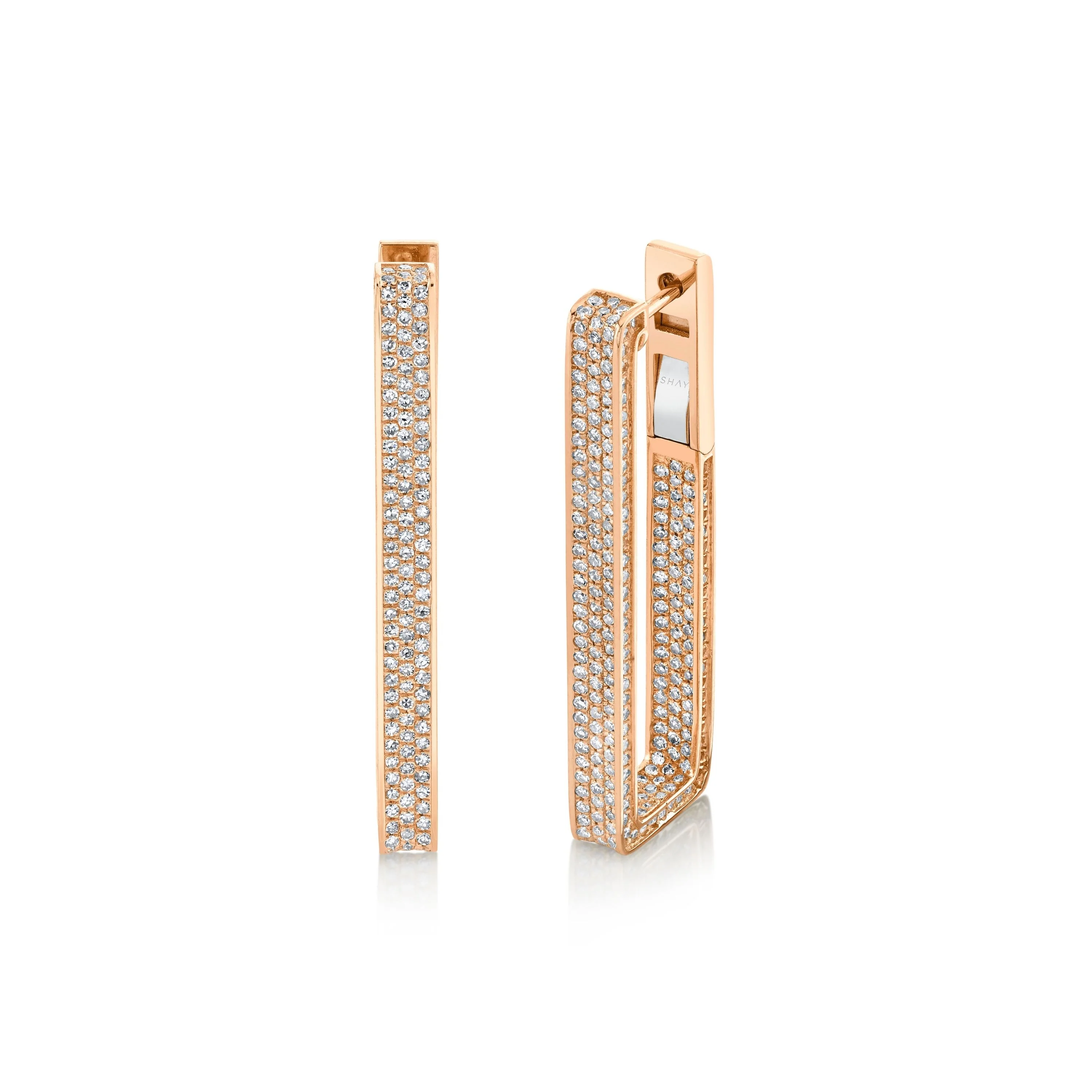 DIAMOND ELONGATED DECO LINK EARRINGS - Image 3