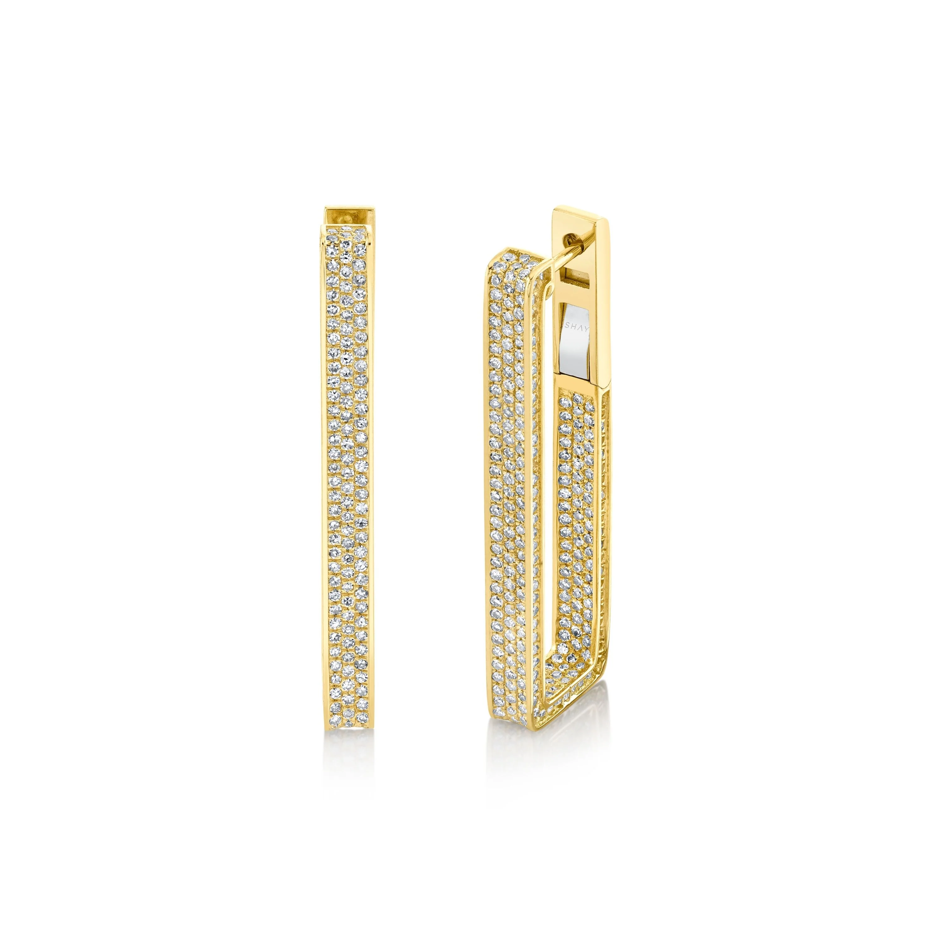 DIAMOND ELONGATED DECO LINK EARRINGS - Image 4