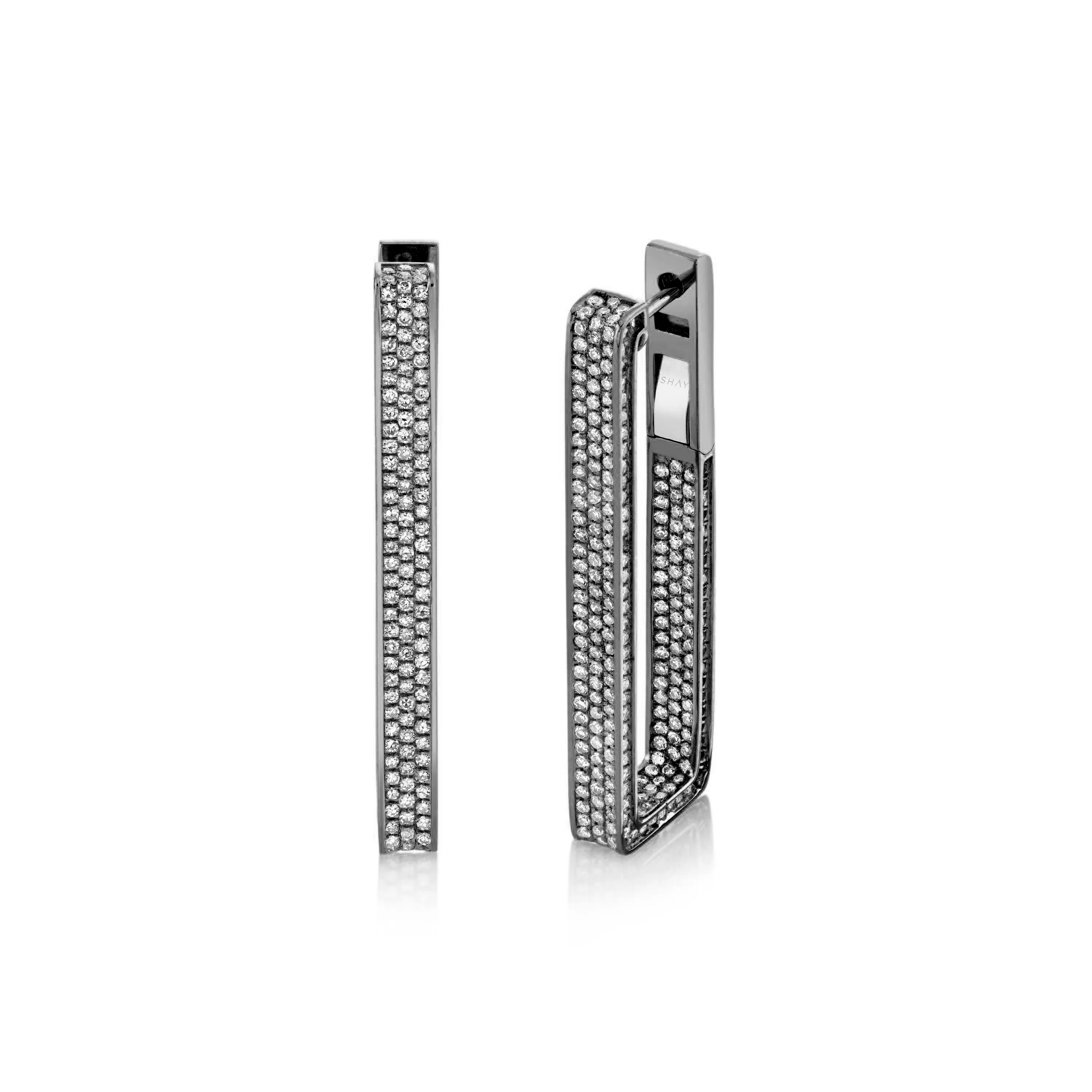 DIAMOND ELONGATED DECO LINK EARRINGS - Image 5