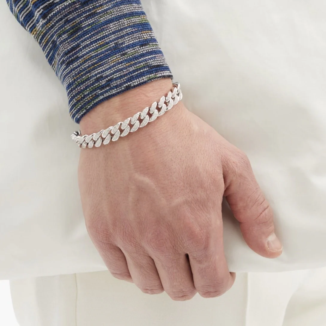 MEN'S DIAMOND FLAT ESSENTIAL LINK BRACELET - Image 7