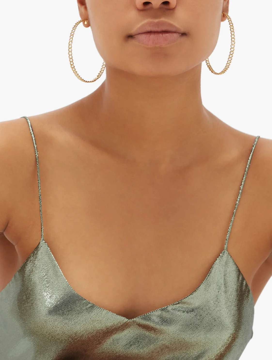 DIAMOND LARGE PAVE LINK HOOPS - Image 6