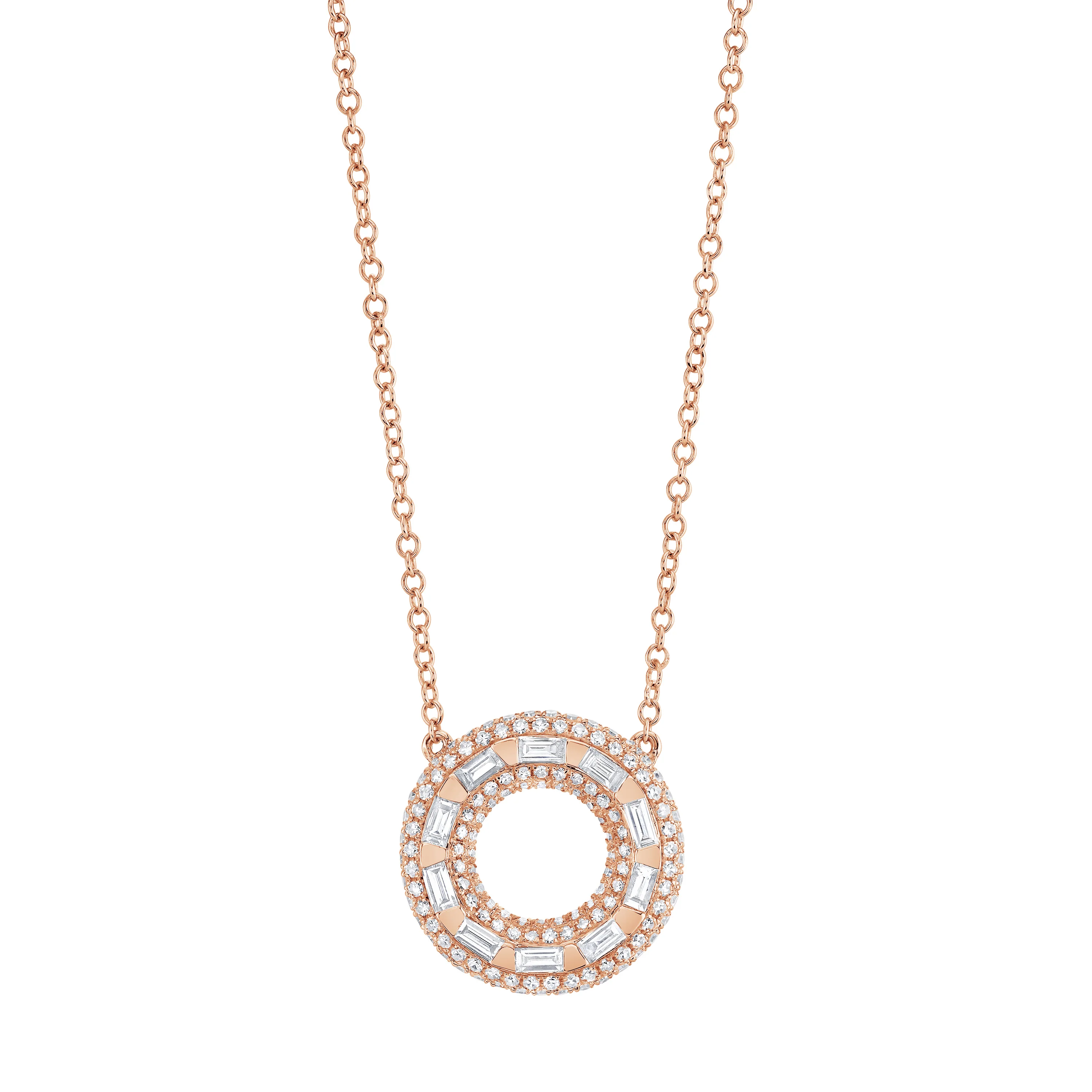DIAMOND ORBIT PAVE PENDANT NECKLACE - Image 3