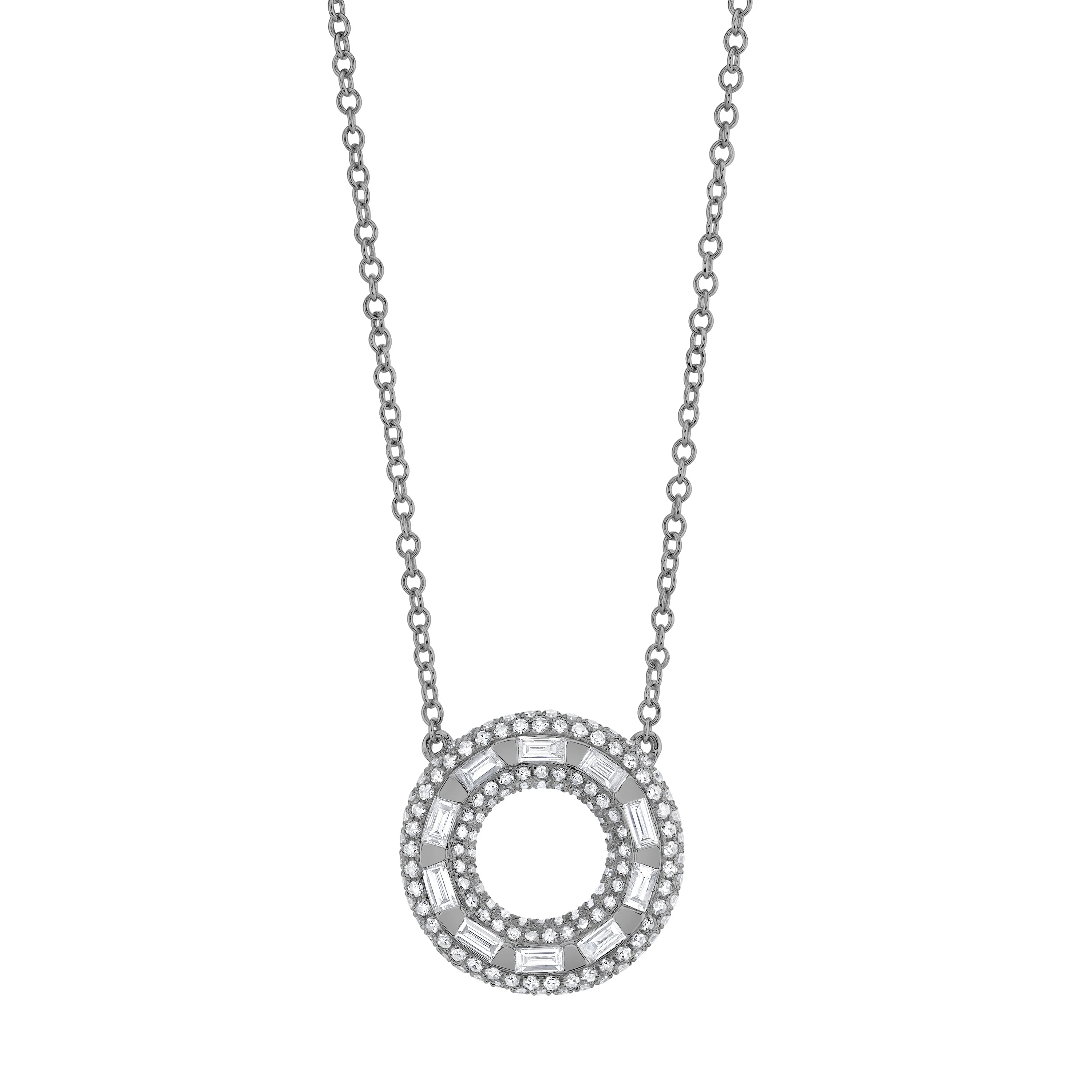 DIAMOND ORBIT PAVE PENDANT NECKLACE - Image 5