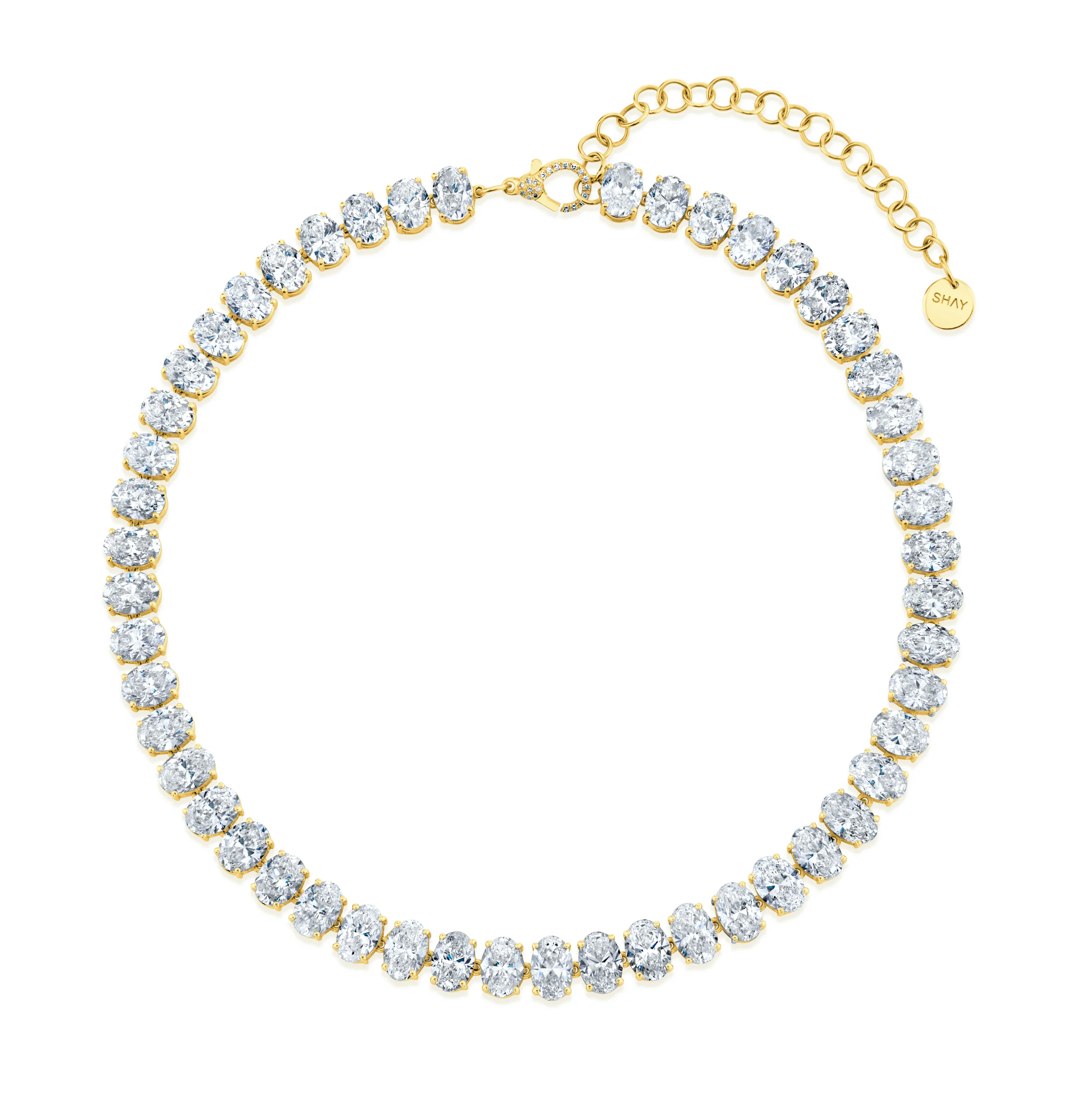 DIAMOND OVAL TENNIS NECKLACE - Image 3