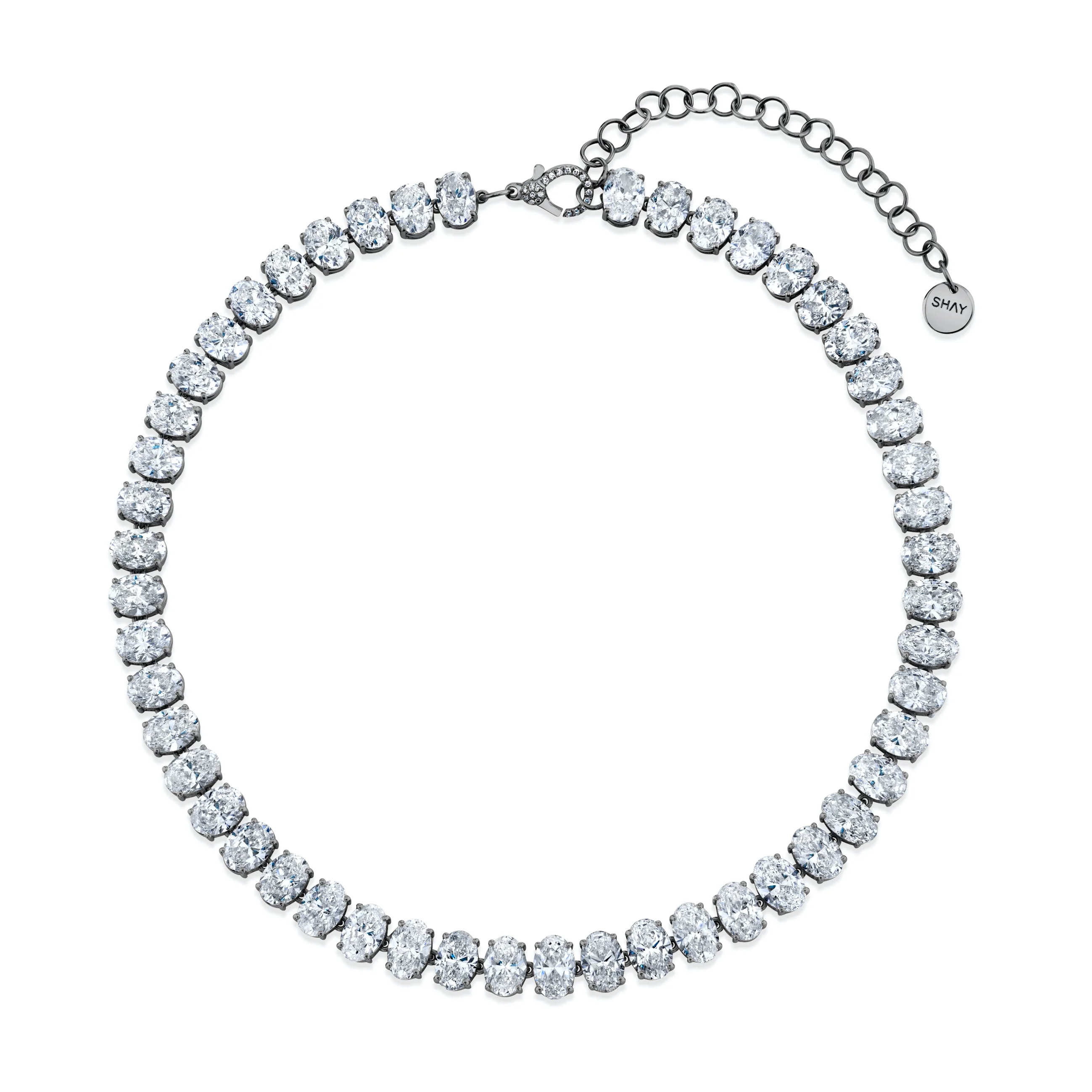 DIAMOND OVAL TENNIS NECKLACE - Image 5
