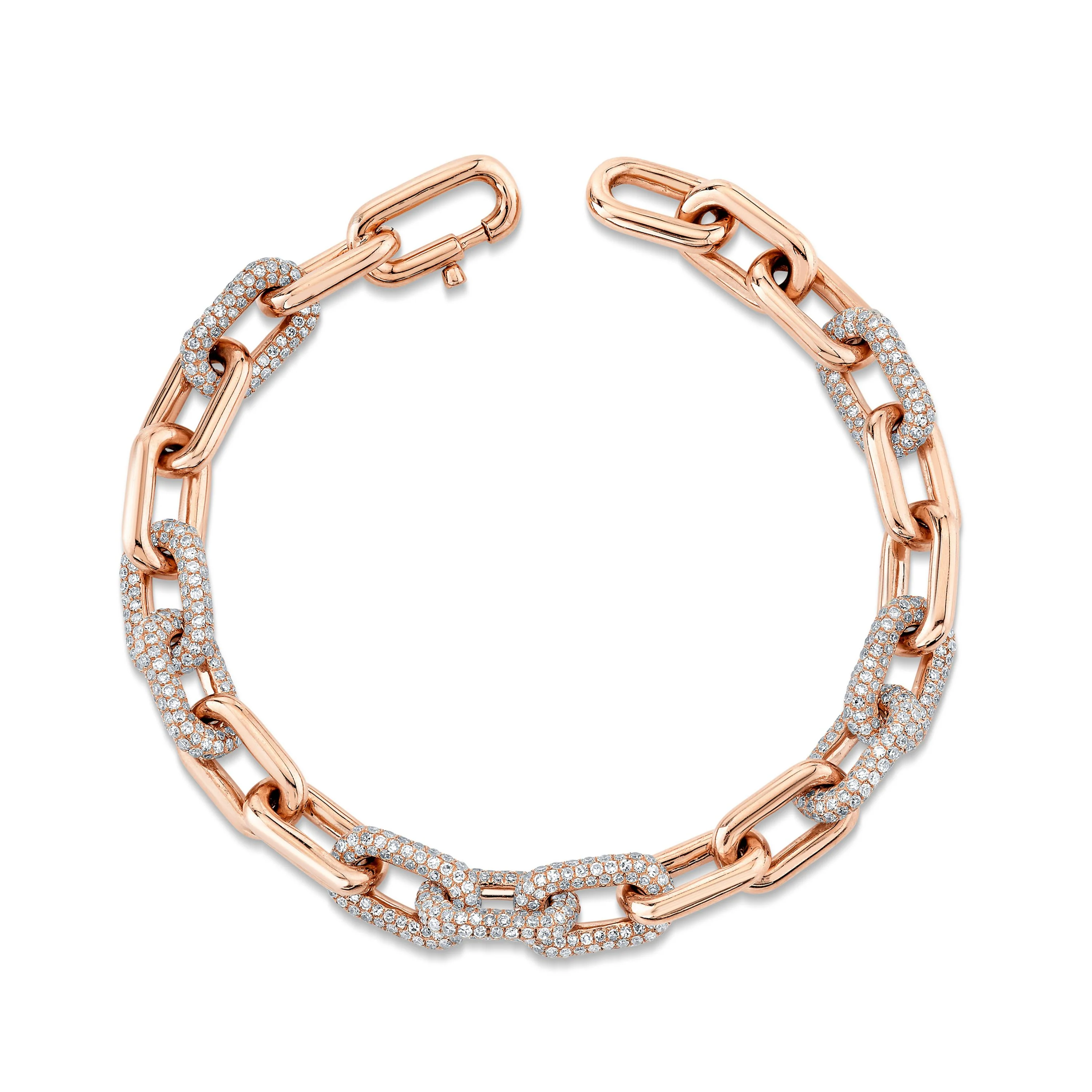 DIAMOND PAVE ALTERNATING CABLE LINK BRACELET - Image 3