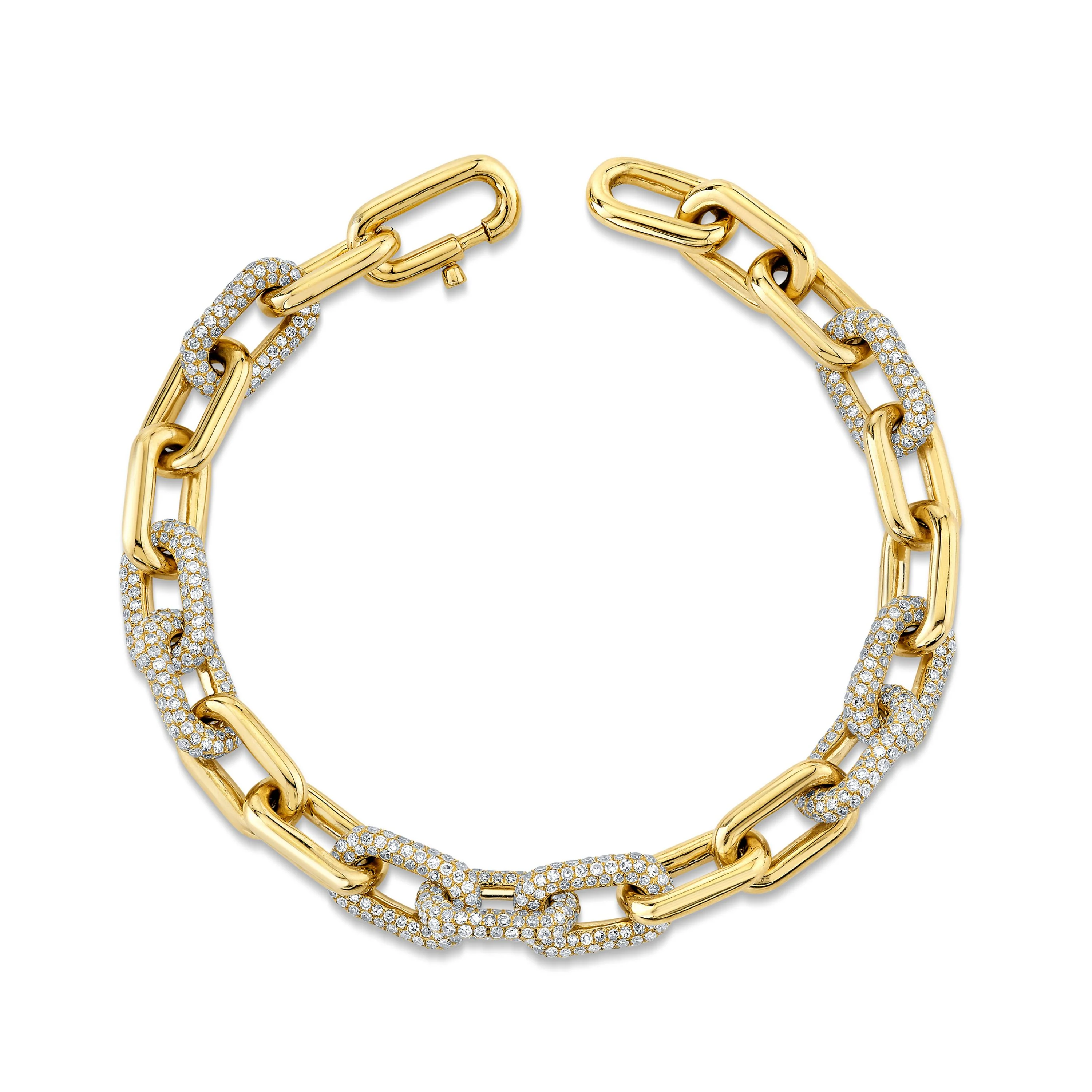 DIAMOND PAVE ALTERNATING CABLE LINK BRACELET - Image 4