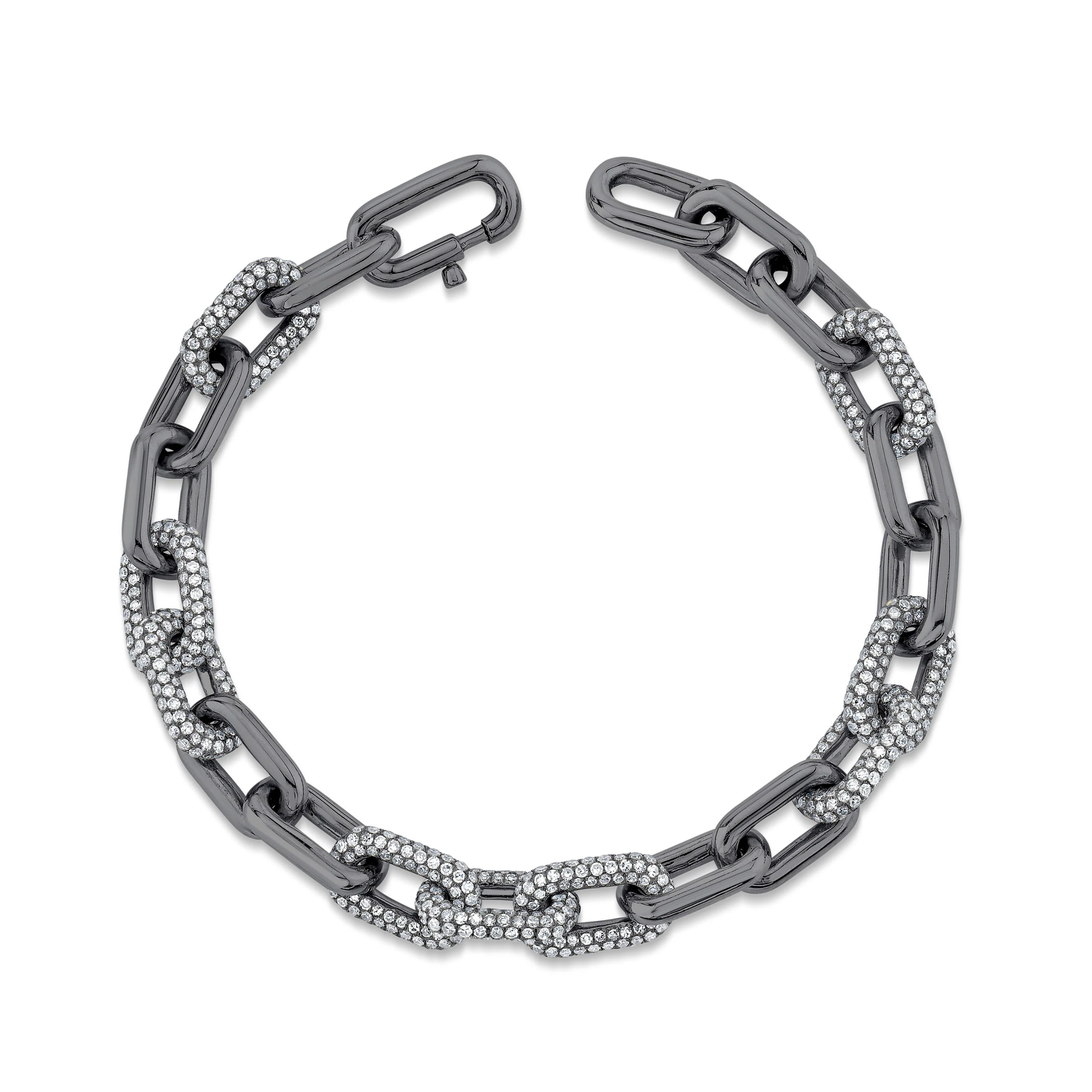 DIAMOND PAVE ALTERNATING CABLE LINK BRACELET - Image 5