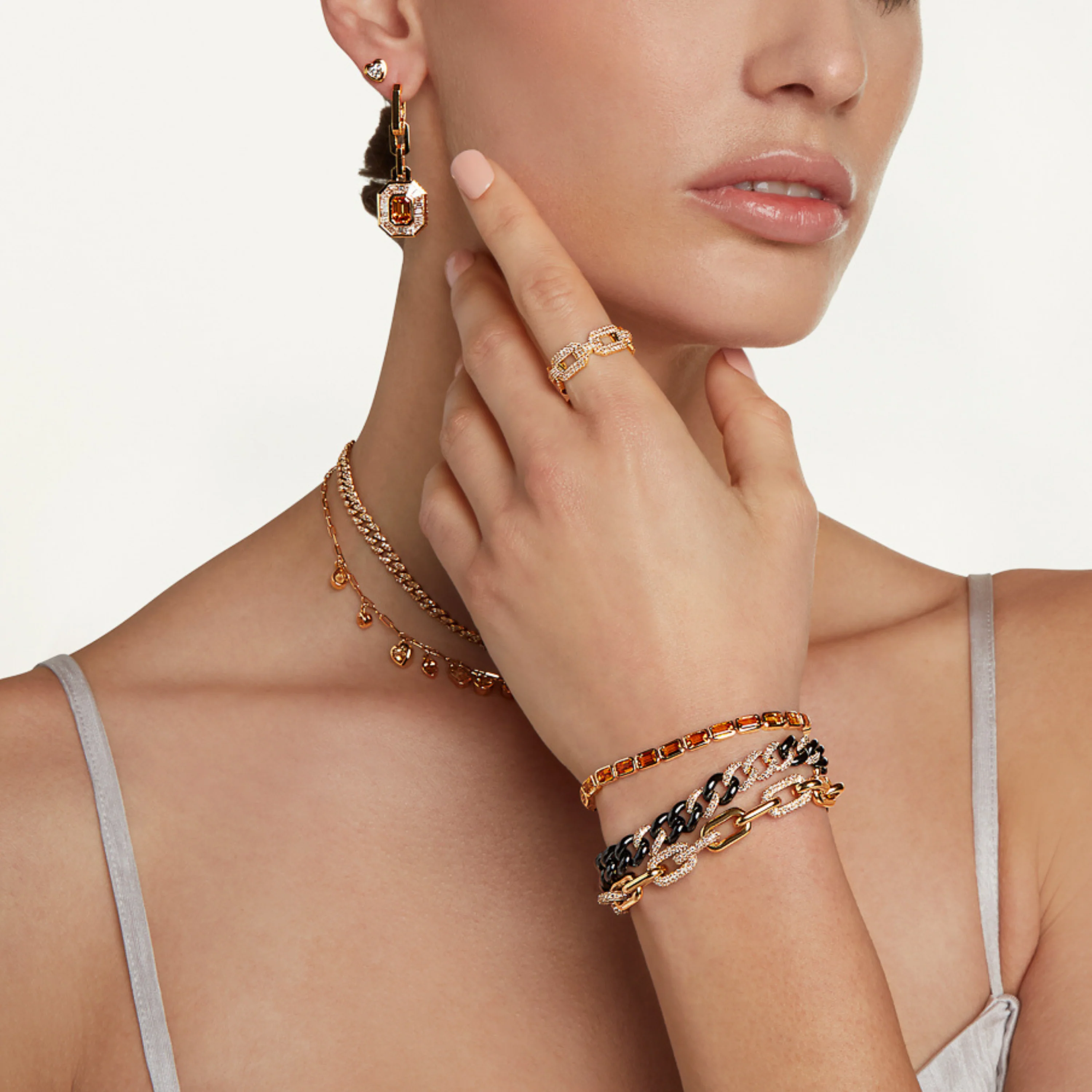 DIAMOND PAVE ALTERNATING CABLE LINK BRACELET - Image 6