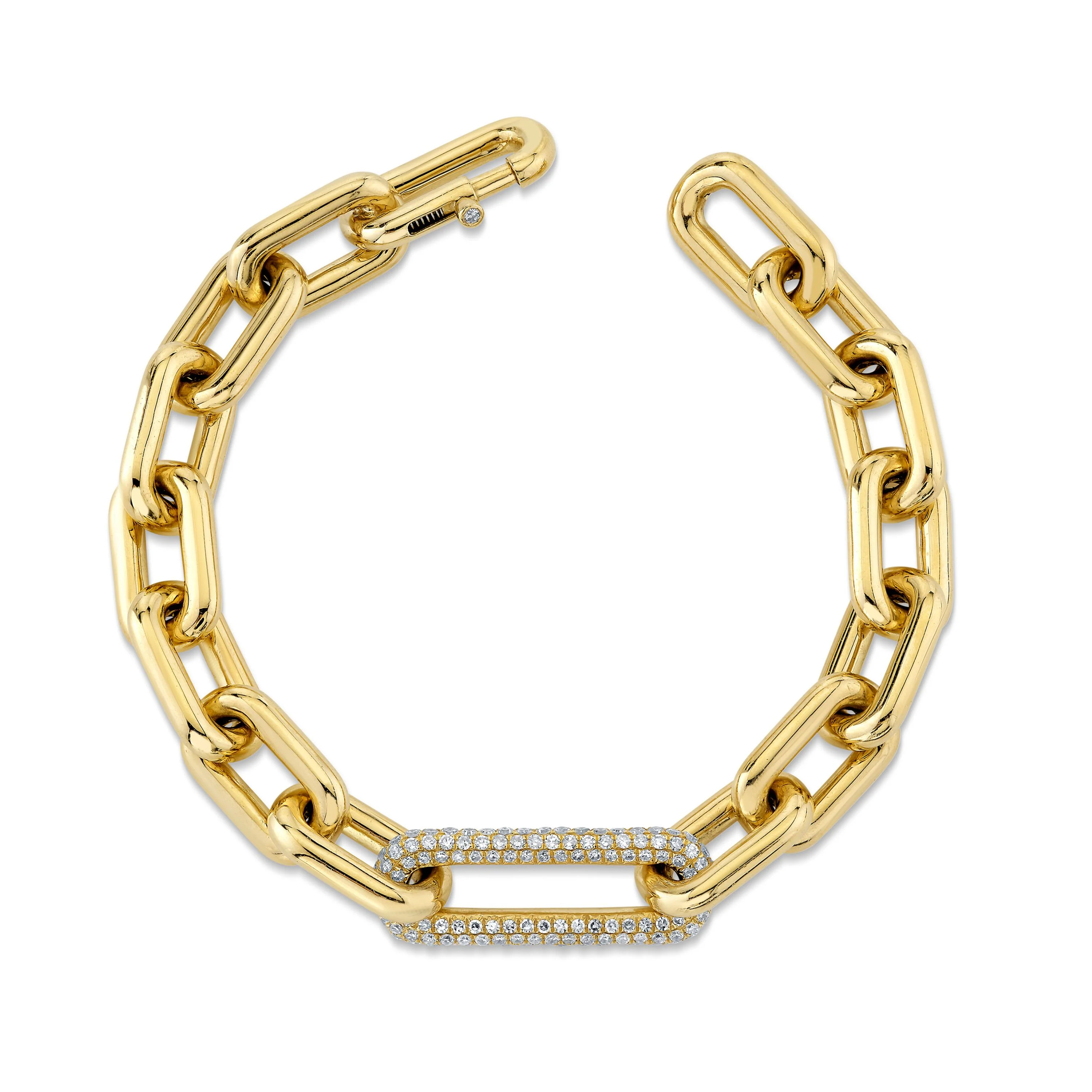 DIAMOND SINGLE PAVE CABLE LINK BRACELET - Image 3
