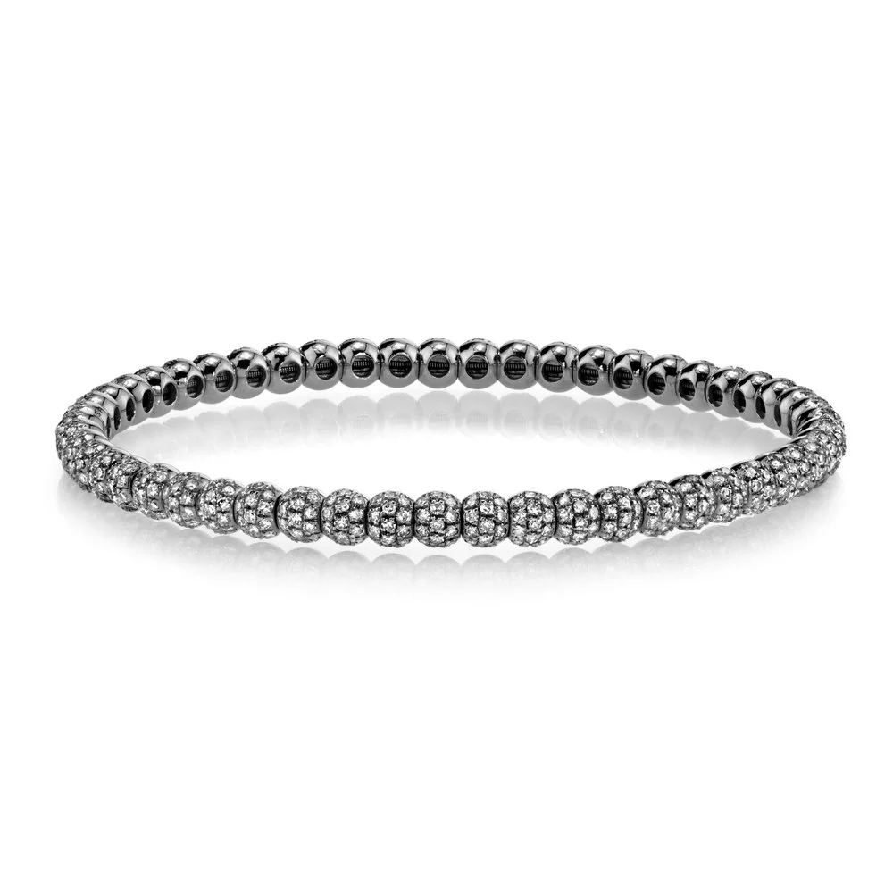 DIAMOND PAVE BALL STRETCH BRACELET - Image 5