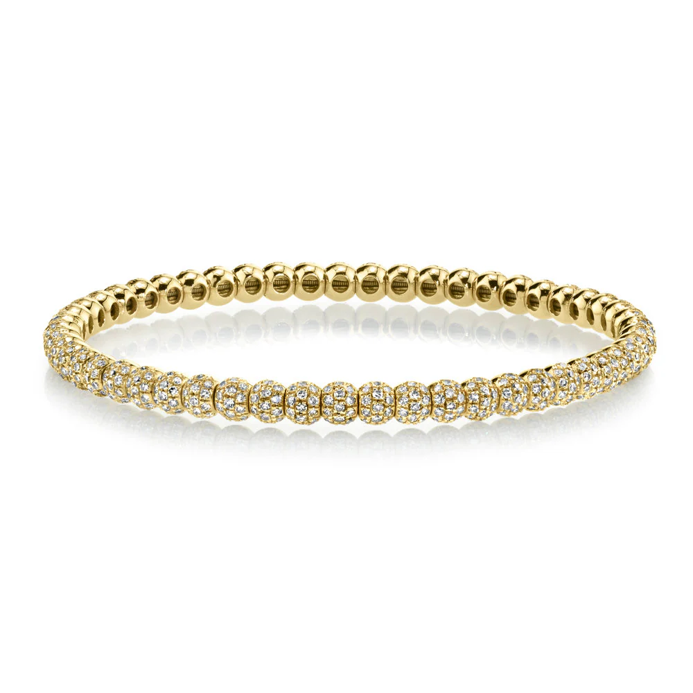 MEN'S DIAMOND PAVE BALL STRETCH BRACELET - Image 3