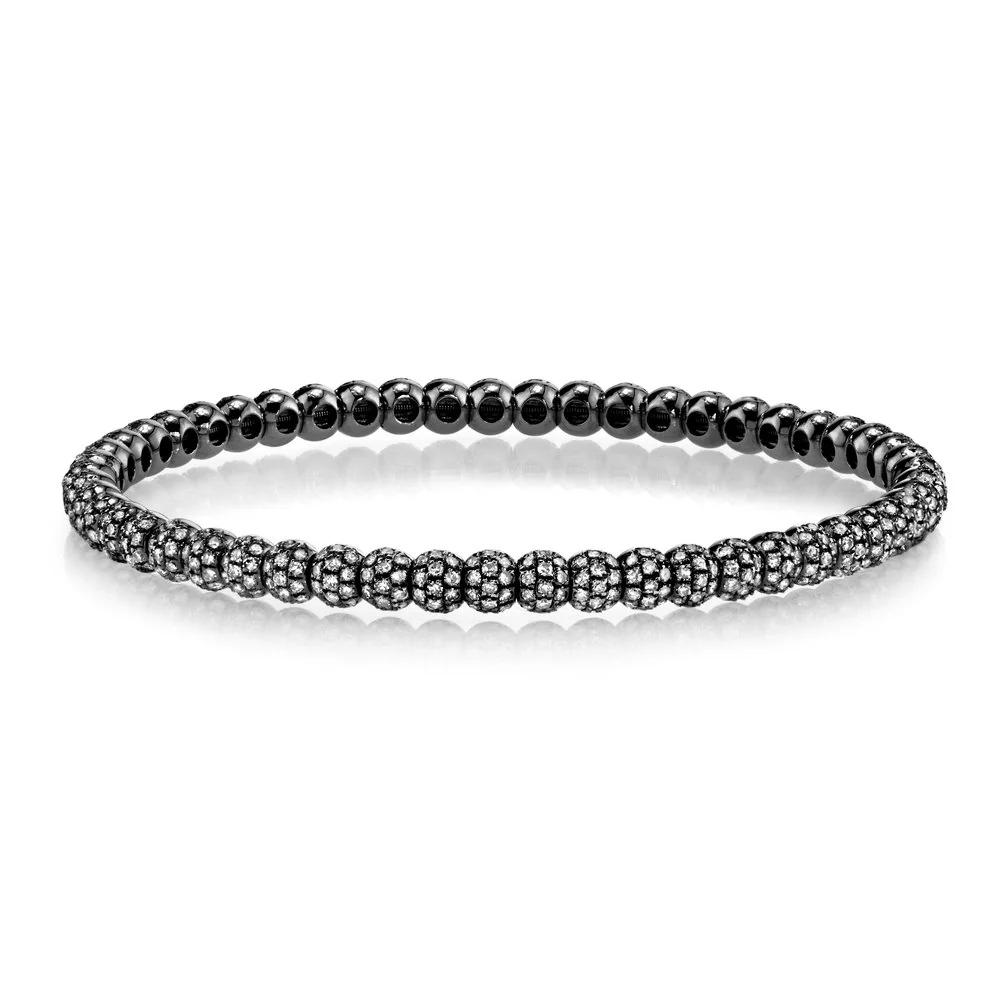 MEN'S DIAMOND PAVE BALL STRETCH BRACELET - Image 4