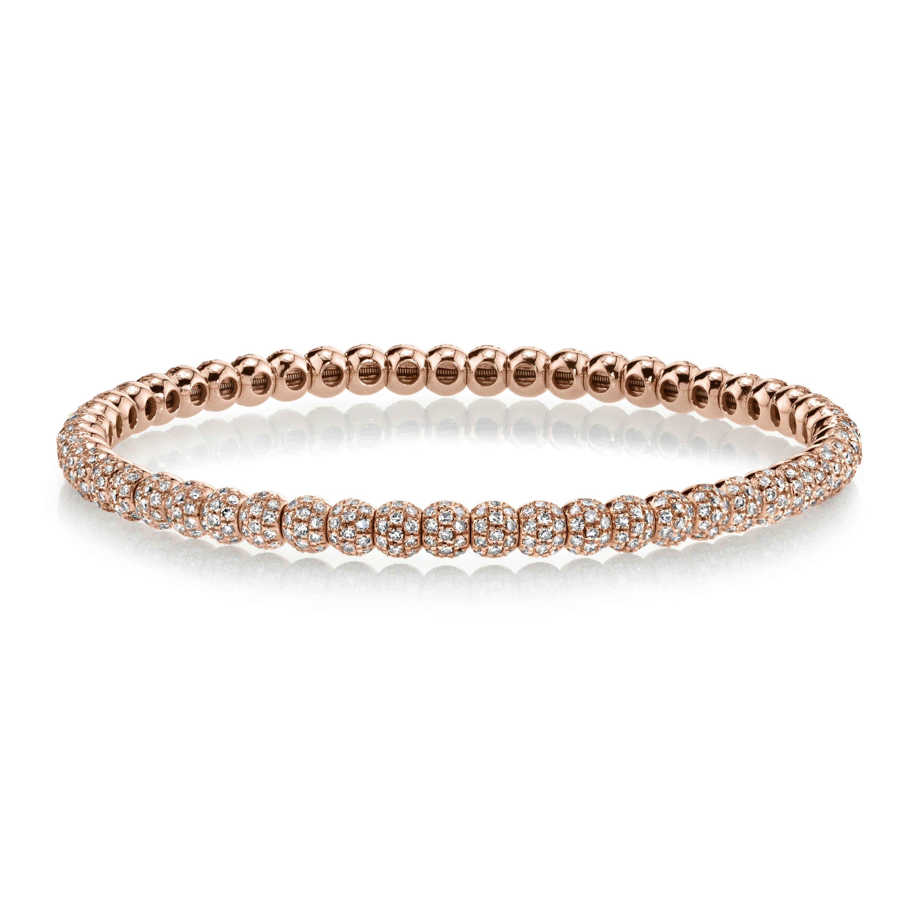 MEN'S DIAMOND PAVE BALL STRETCH BRACELET - Image 5