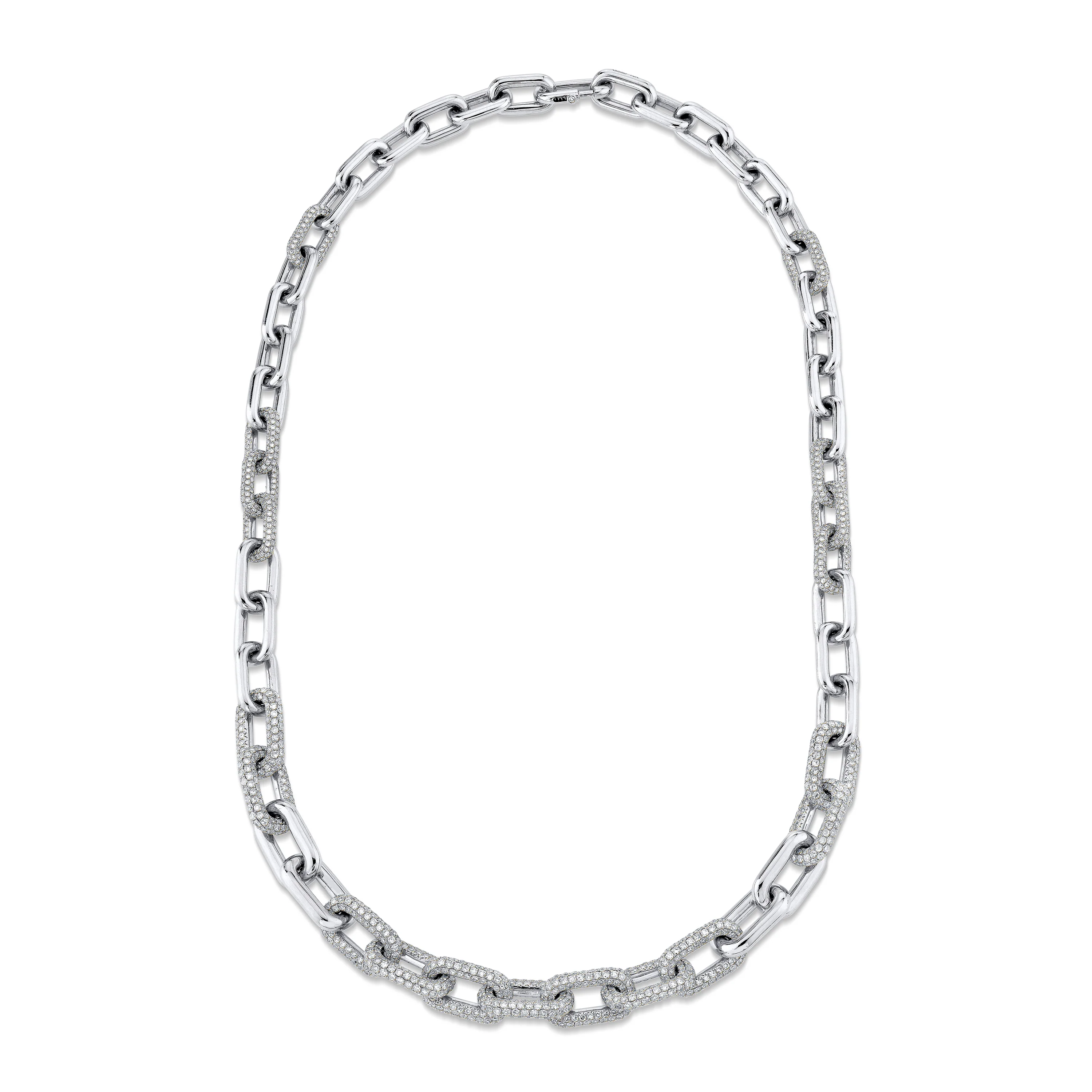 DIAMOND PAVE GRADUATED CABLE LINK NECKLACE - Image 3