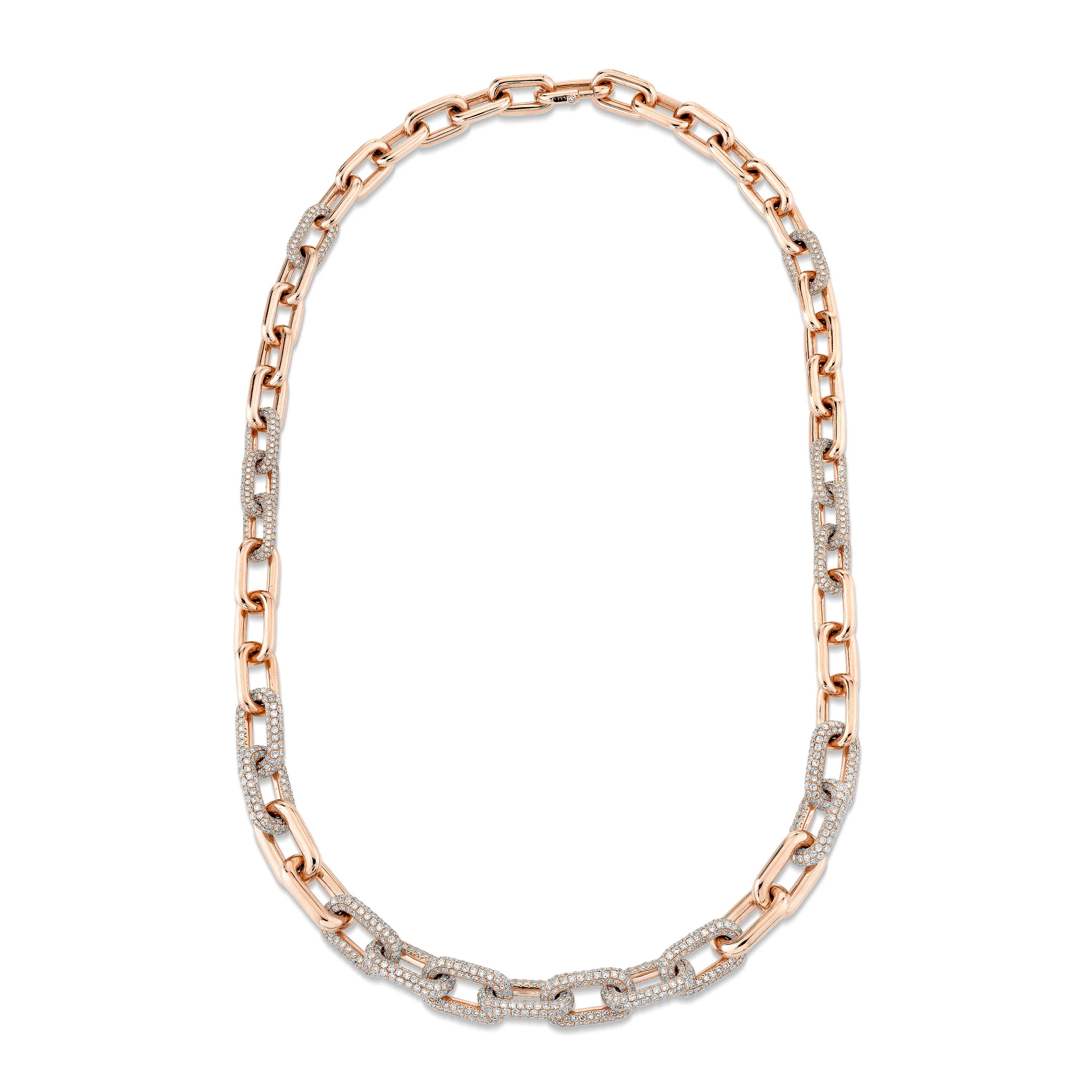 DIAMOND PAVE GRADUATED CABLE LINK NECKLACE - Image 4