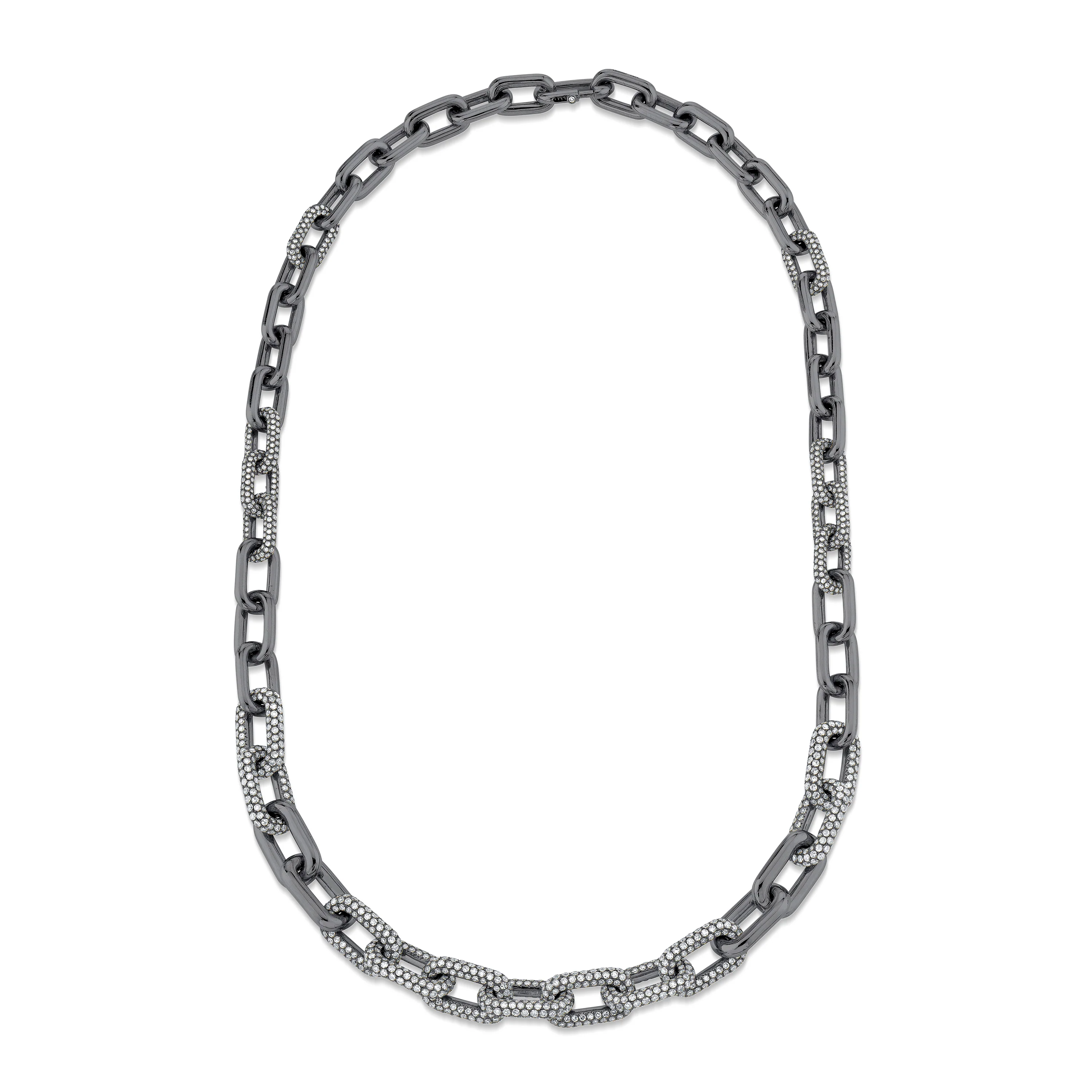 DIAMOND PAVE GRADUATED CABLE LINK NECKLACE - Image 5