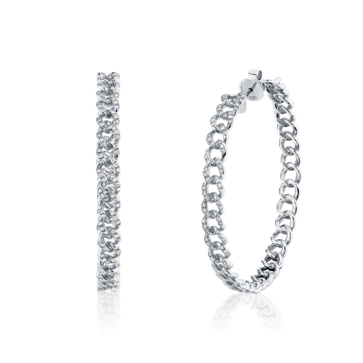 DIAMOND PAVE LINK HOOPS - Image 3
