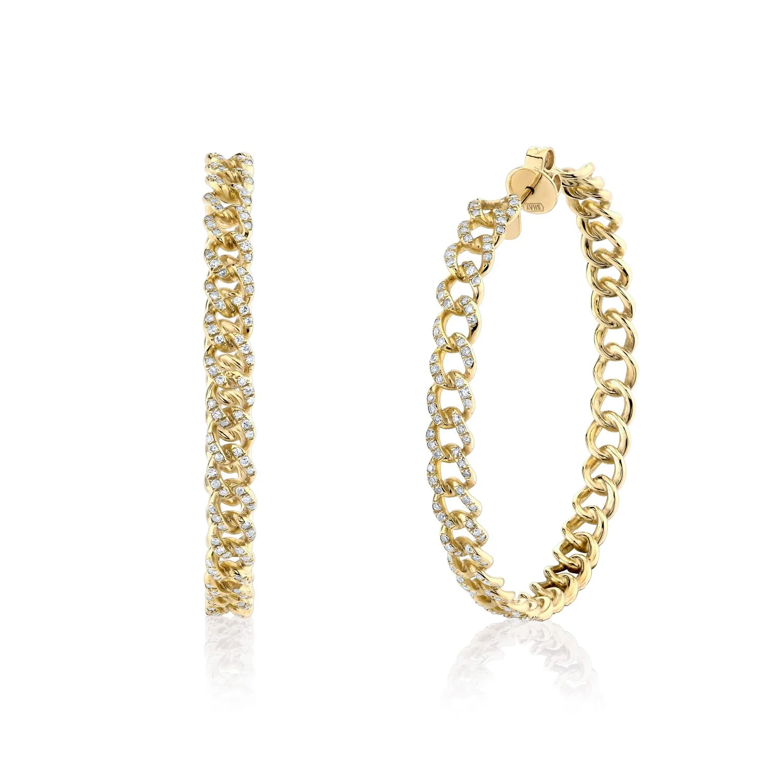 DIAMOND PAVE LINK HOOPS - Image 4