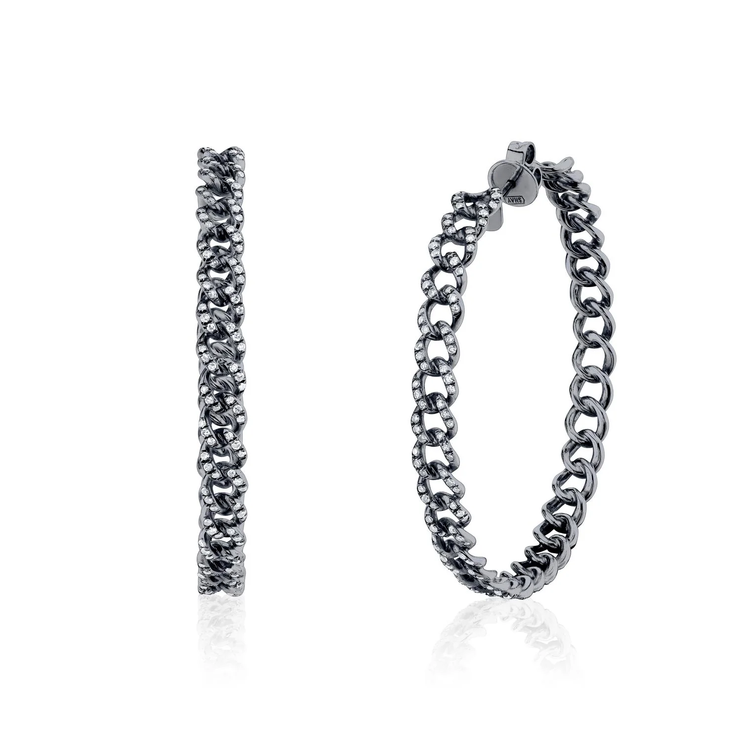 DIAMOND PAVE LINK HOOPS - Image 5