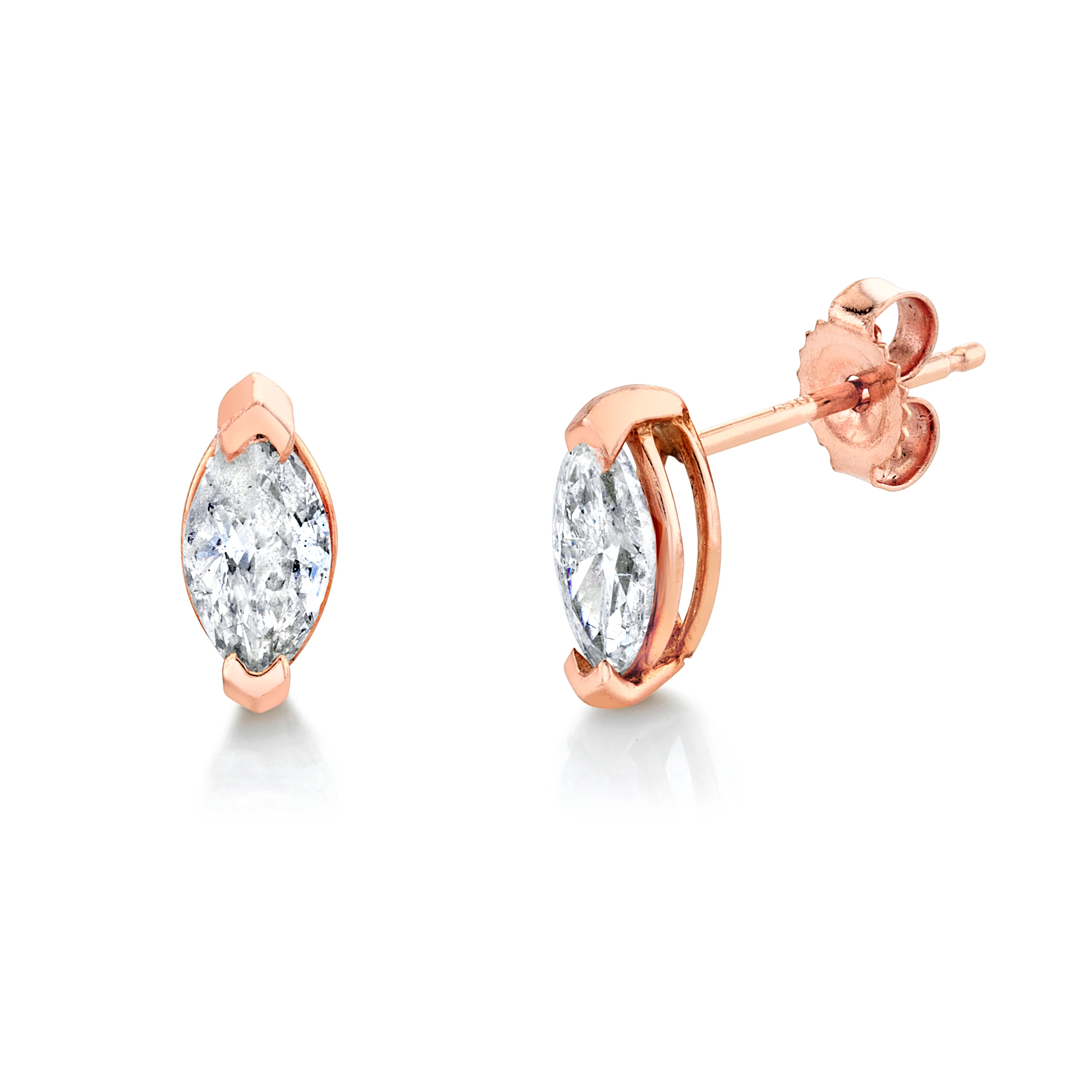 DIAMOND SMALL MARQUISE STUDS - Image 3