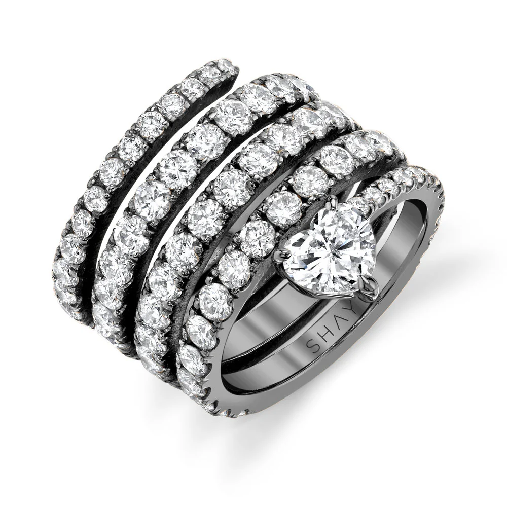 DIAMOND SPIRAL HEART PINKY RING - Image 5