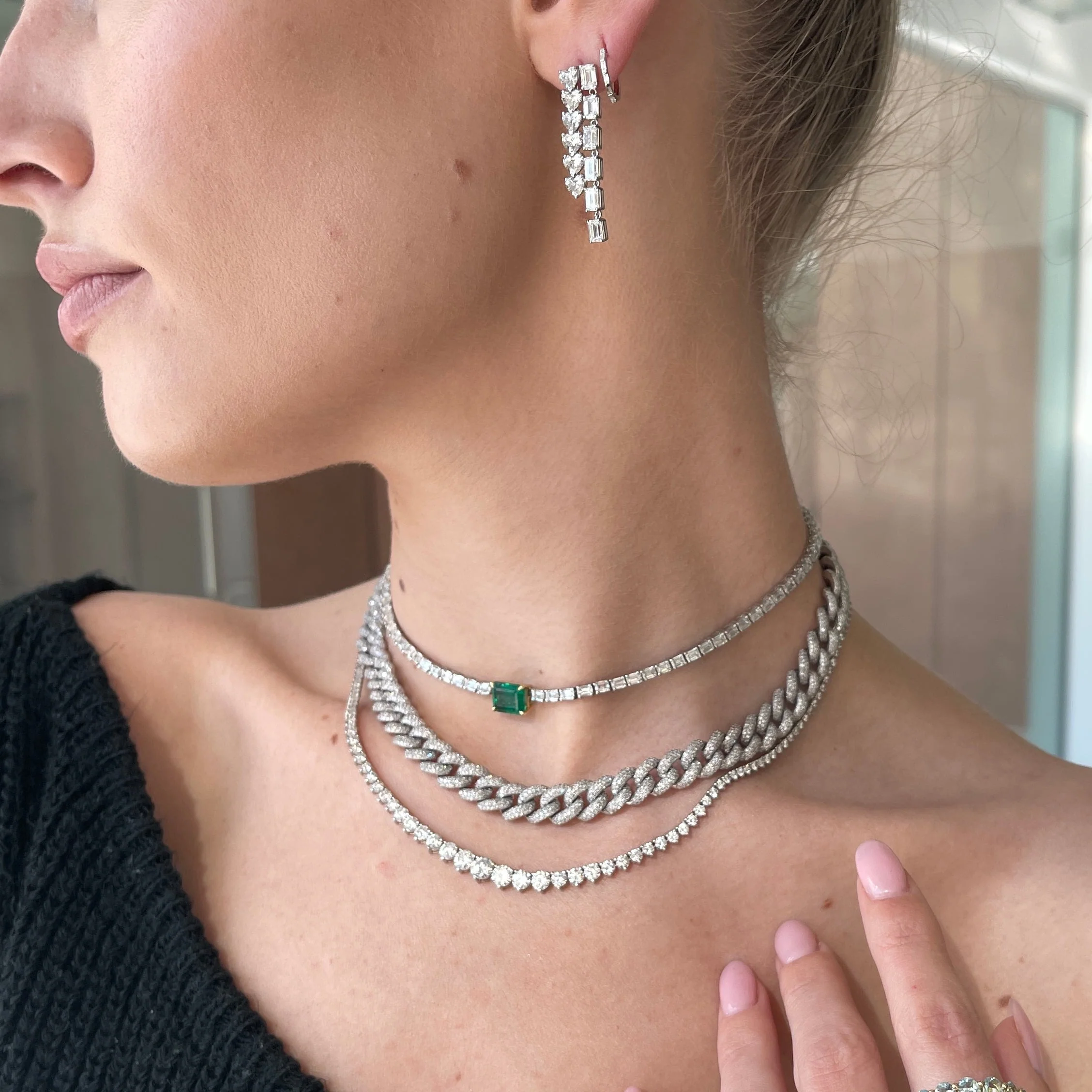 DIAMOND WATERFALL EARRINGS - Image 6