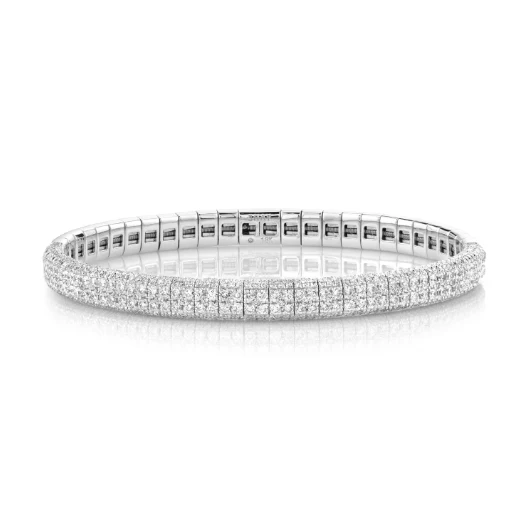 DIAMOND DOUBLE ROW PAVE STRETCH BRACELET - Image 3