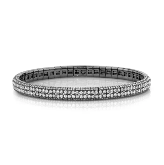 DIAMOND DOUBLE ROW PAVE STRETCH BRACELET - Image 4