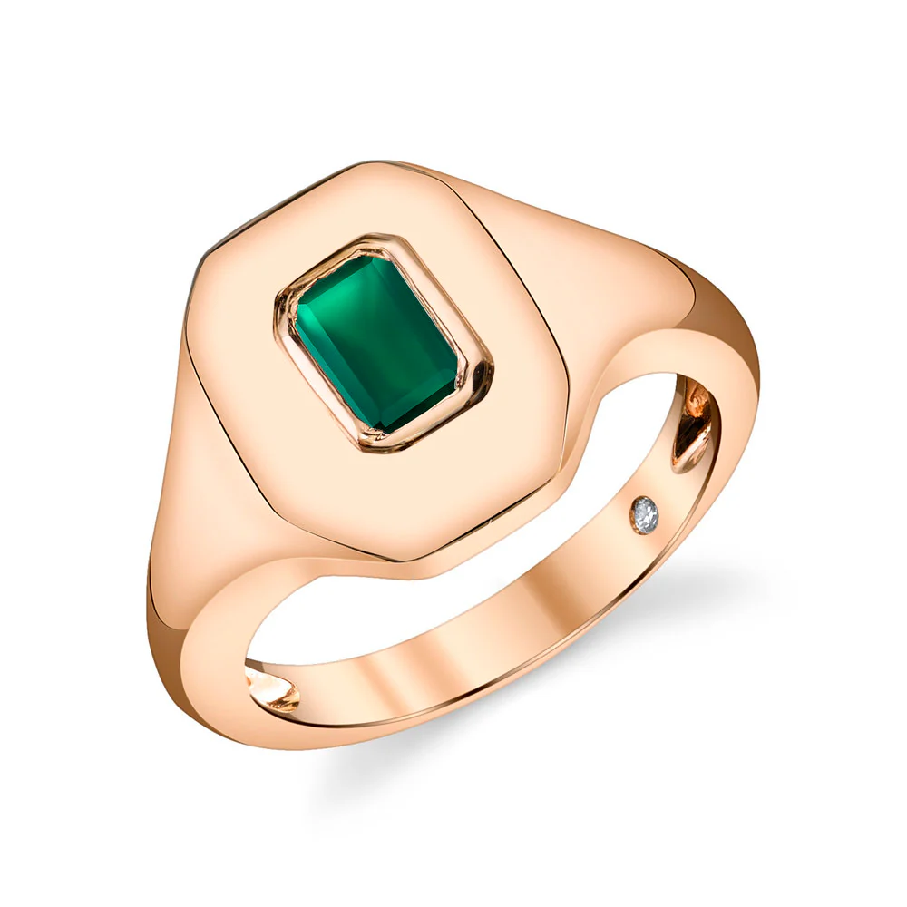 EMERALD BAGUETTE PINKY RING - Image 3