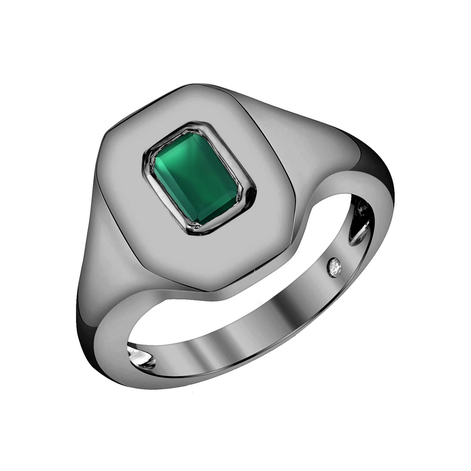 EMERALD BAGUETTE PINKY RING - Image 5