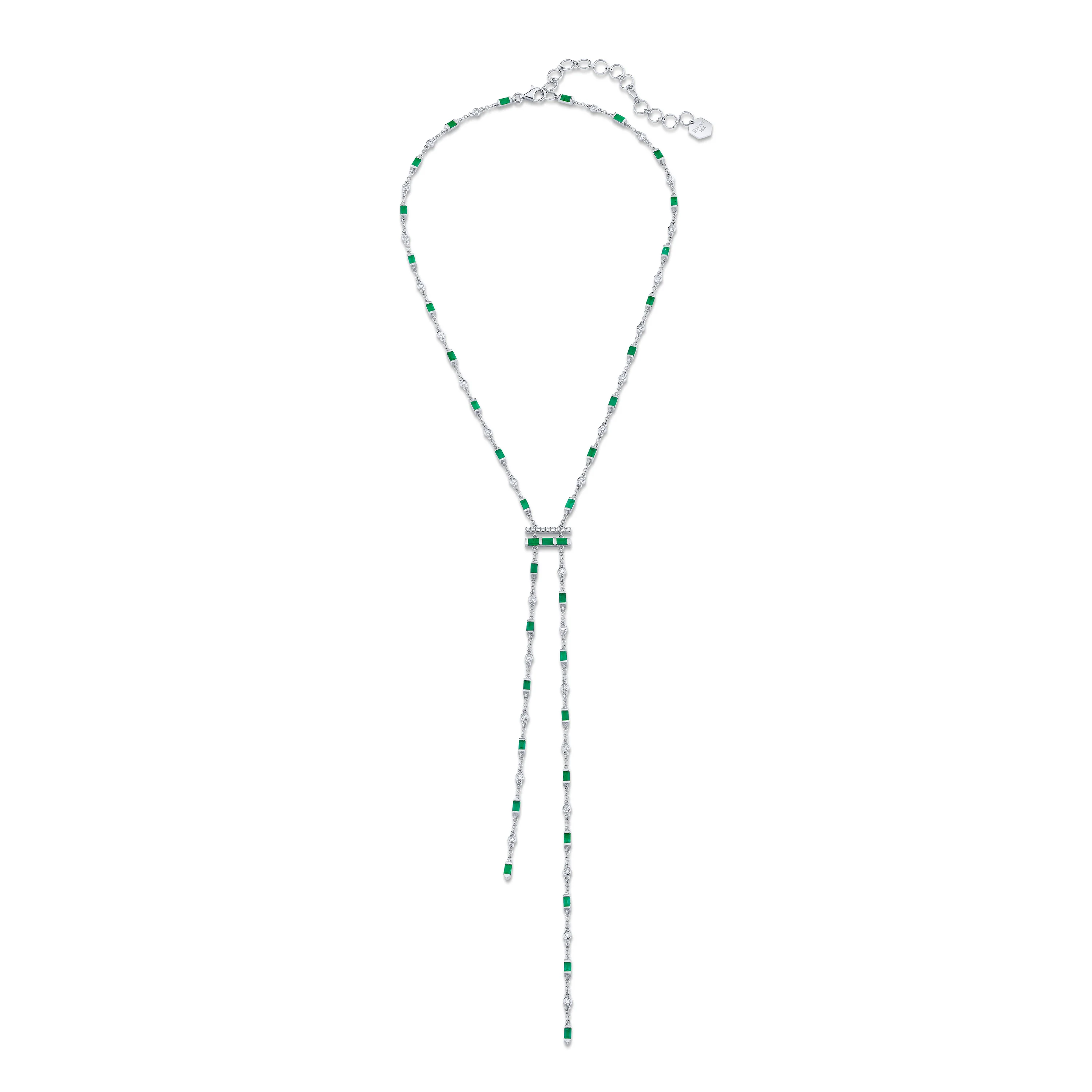 EMERALD & DIAMOND CASCADE Y NECKLACE - Image 5