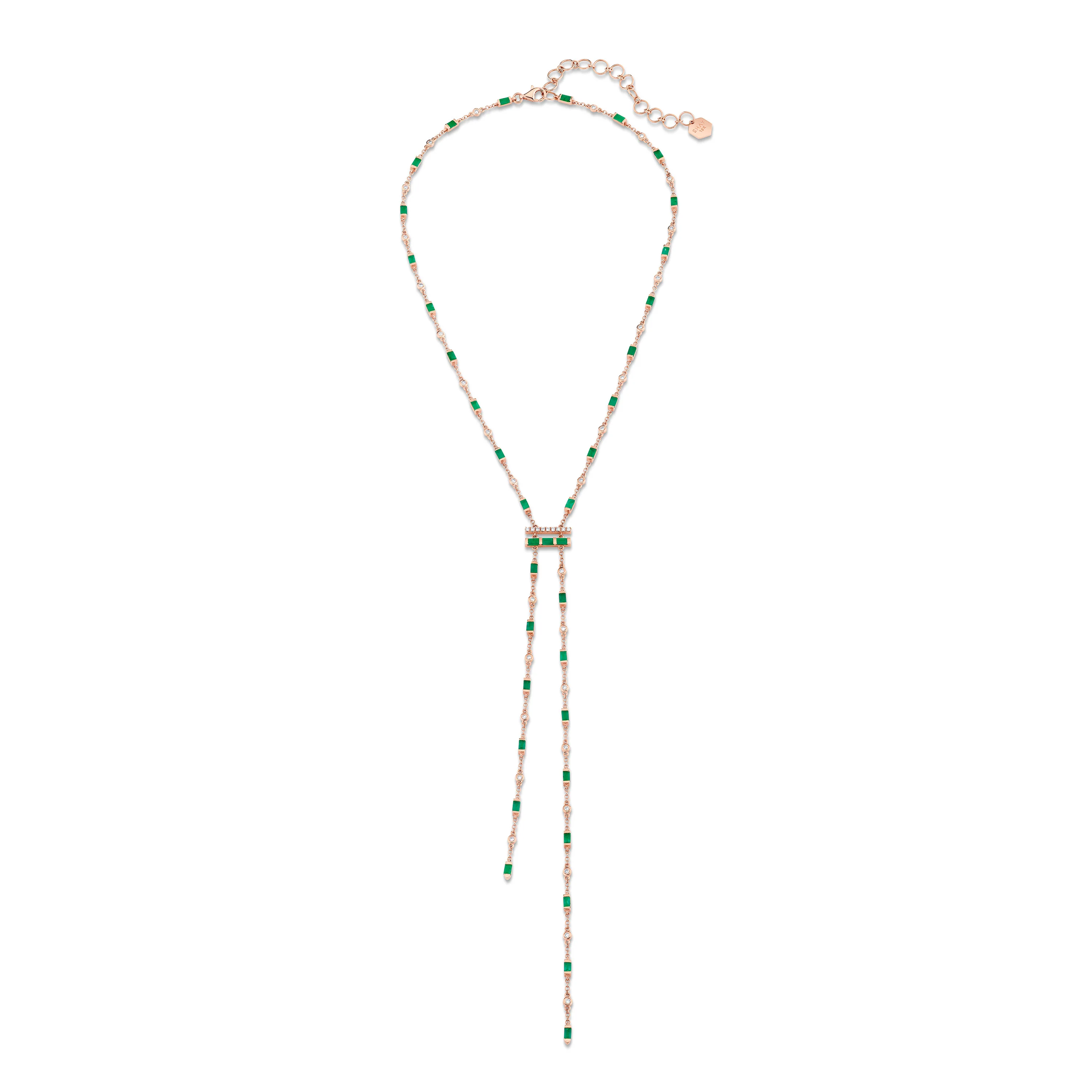EMERALD & DIAMOND CASCADE Y NECKLACE - Image 7