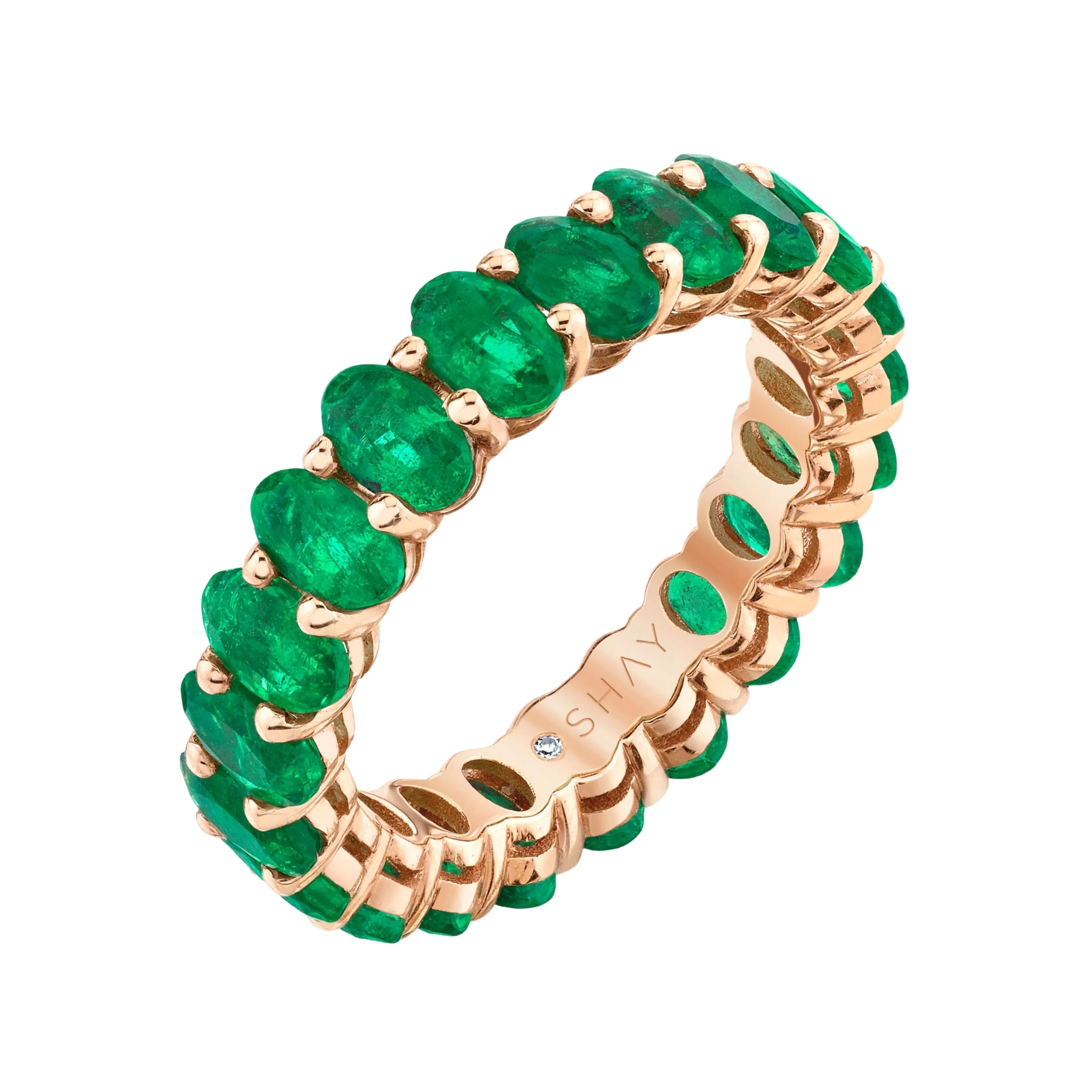 EMERALD OVAL ETERNITY BAND PETITE - Image 3