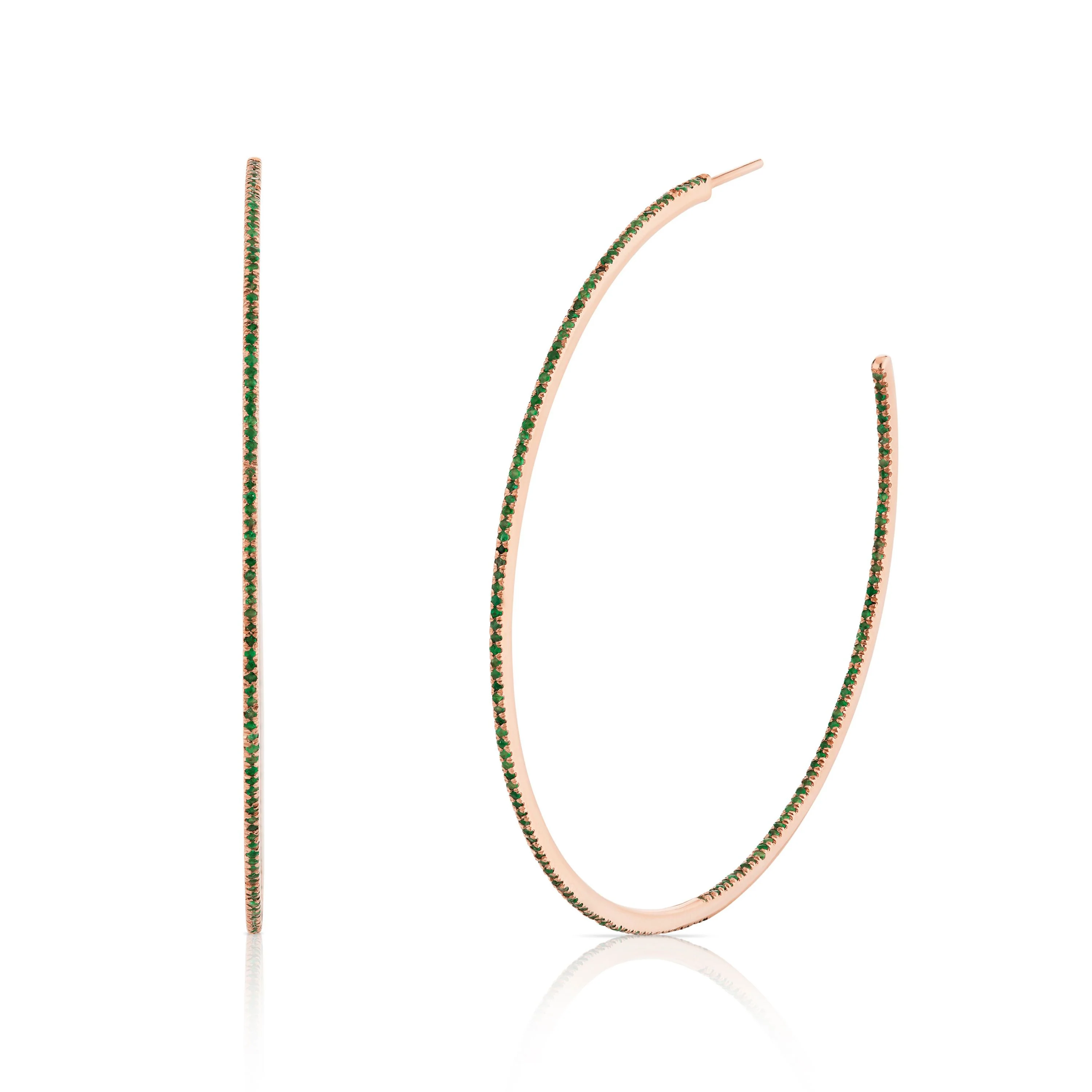 EMERALD PAVE XL HOOPS - Image 3