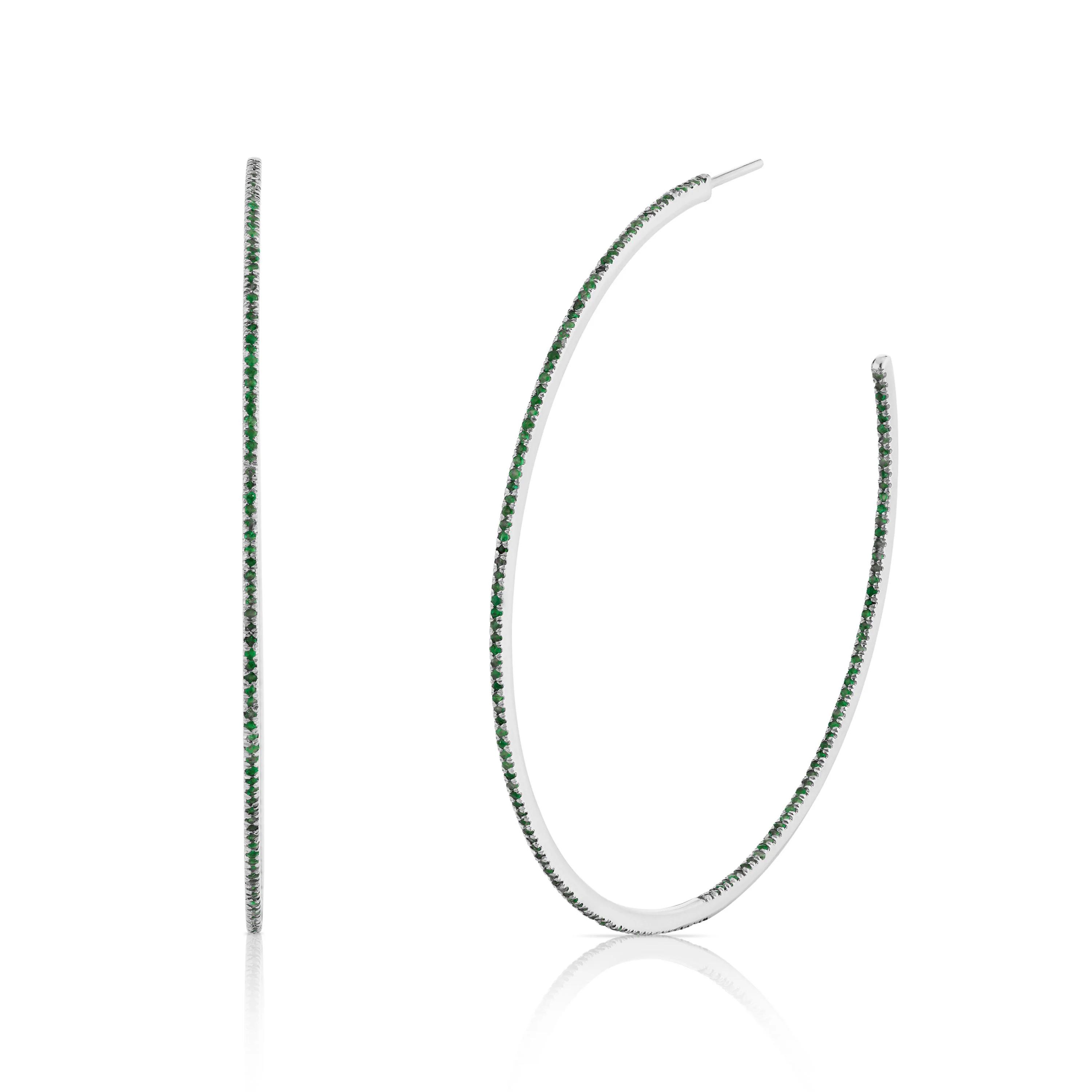 EMERALD PAVE XL HOOPS - Image 4