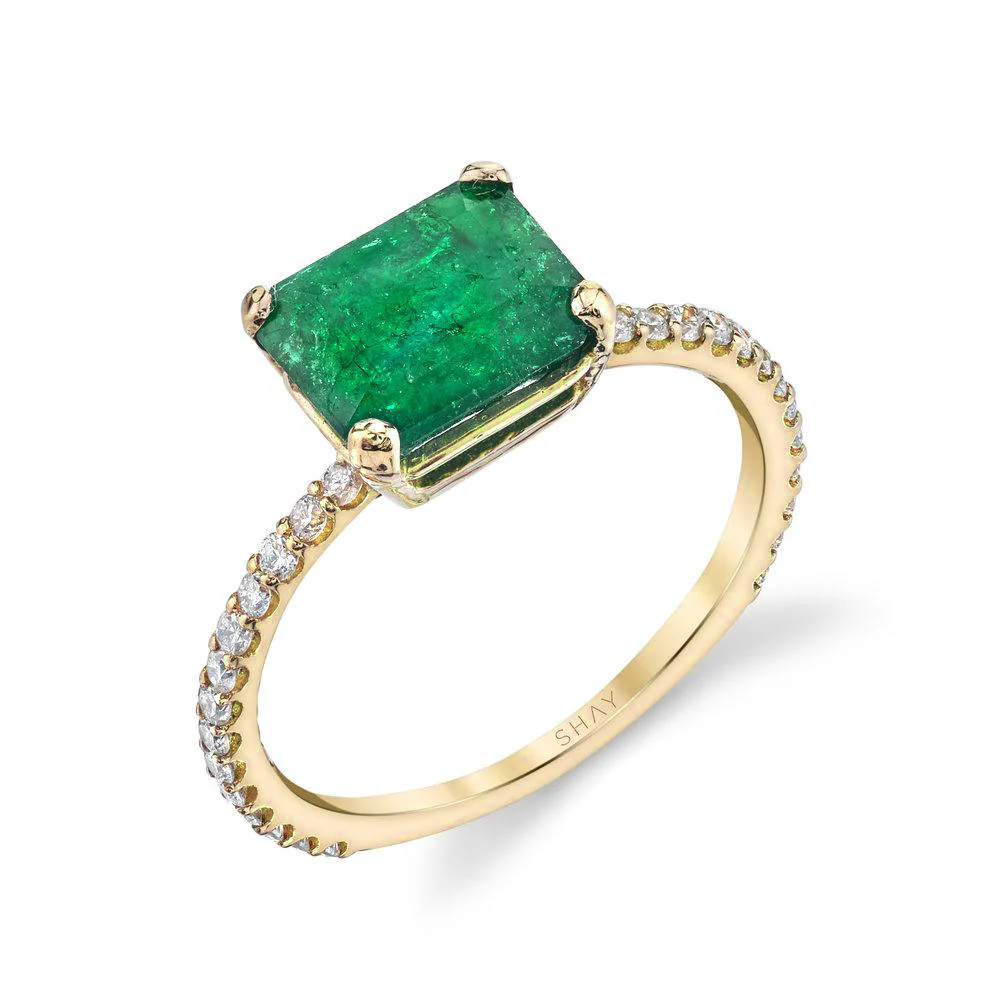 EMERALD SOLITAIRE PINKY RING - Image 3