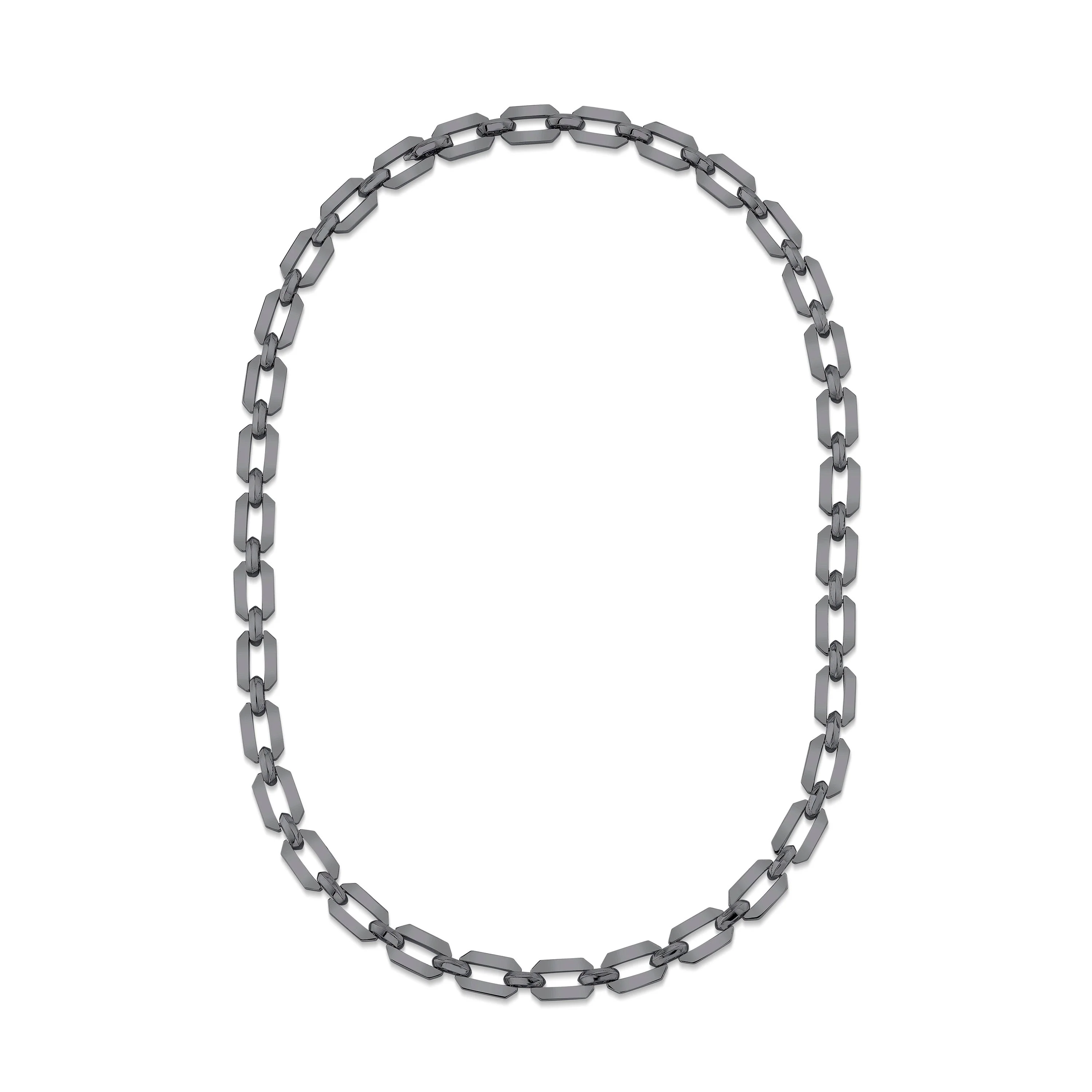 SOLID GOLD FLAT GEO LINK NECKLACE - Image 5