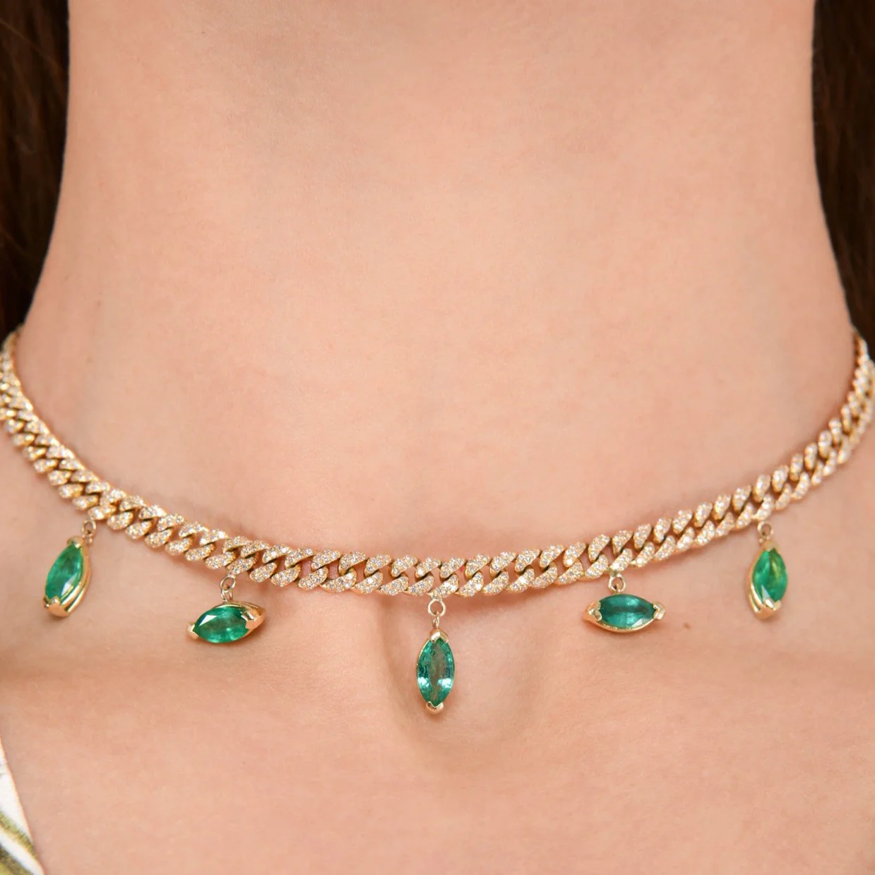 EMERALD MARQUISE DROP CHOKER - Image 4