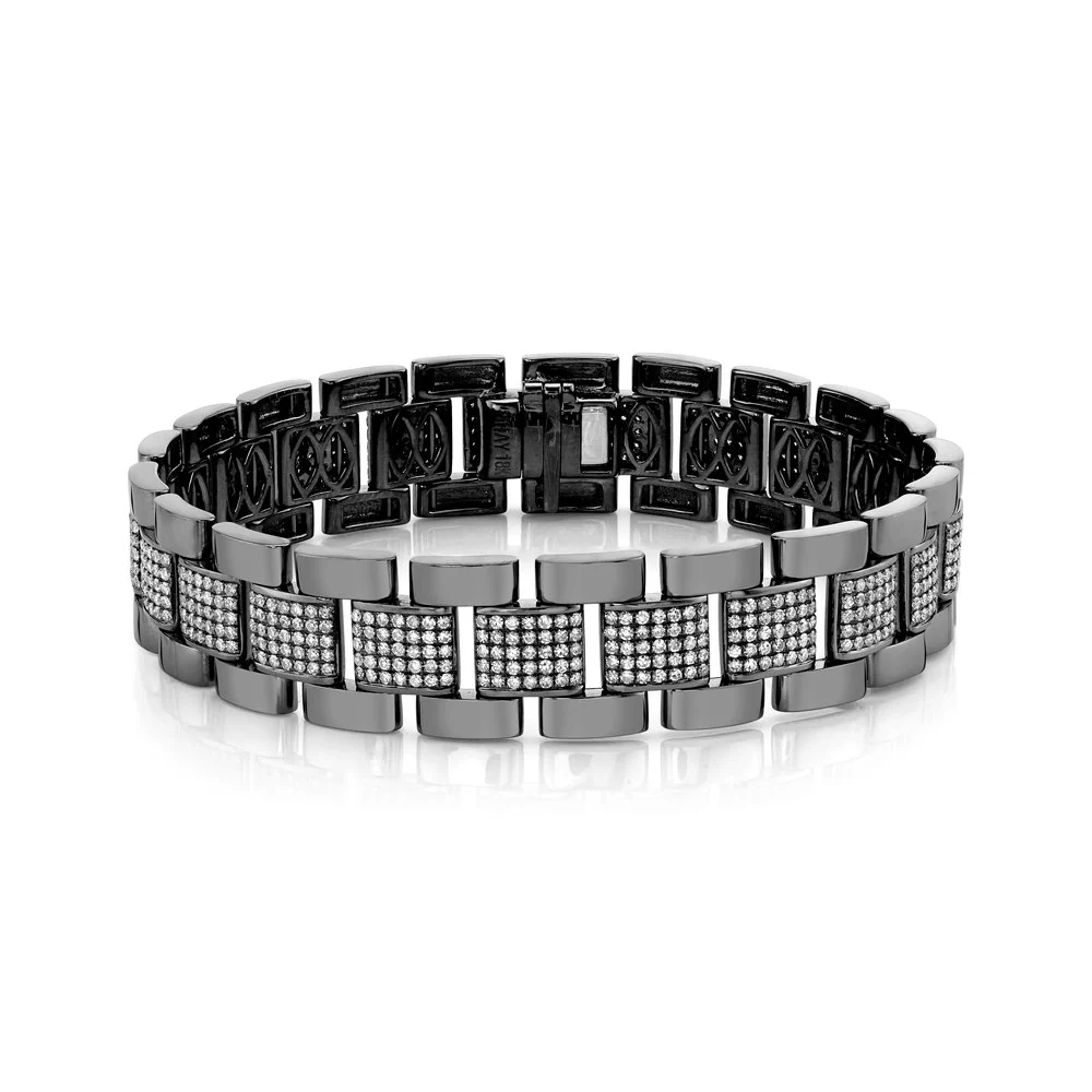 MEN'S DIAMOND PARTIAL PAVE JOURNEY BRACELET - Image 5