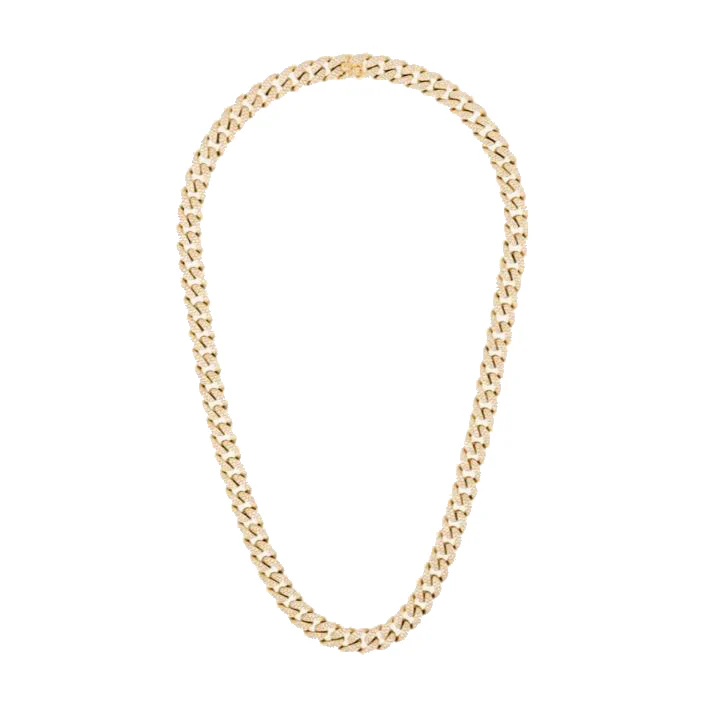 MEN'S DIAMOND PAVE FLAT LINK NECKLACE - Image 3